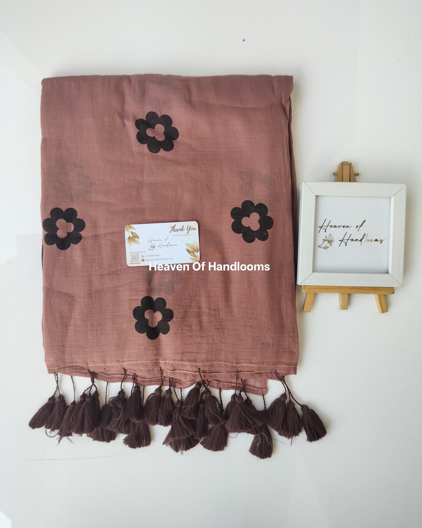 Printed Saree - Choco Flower Print