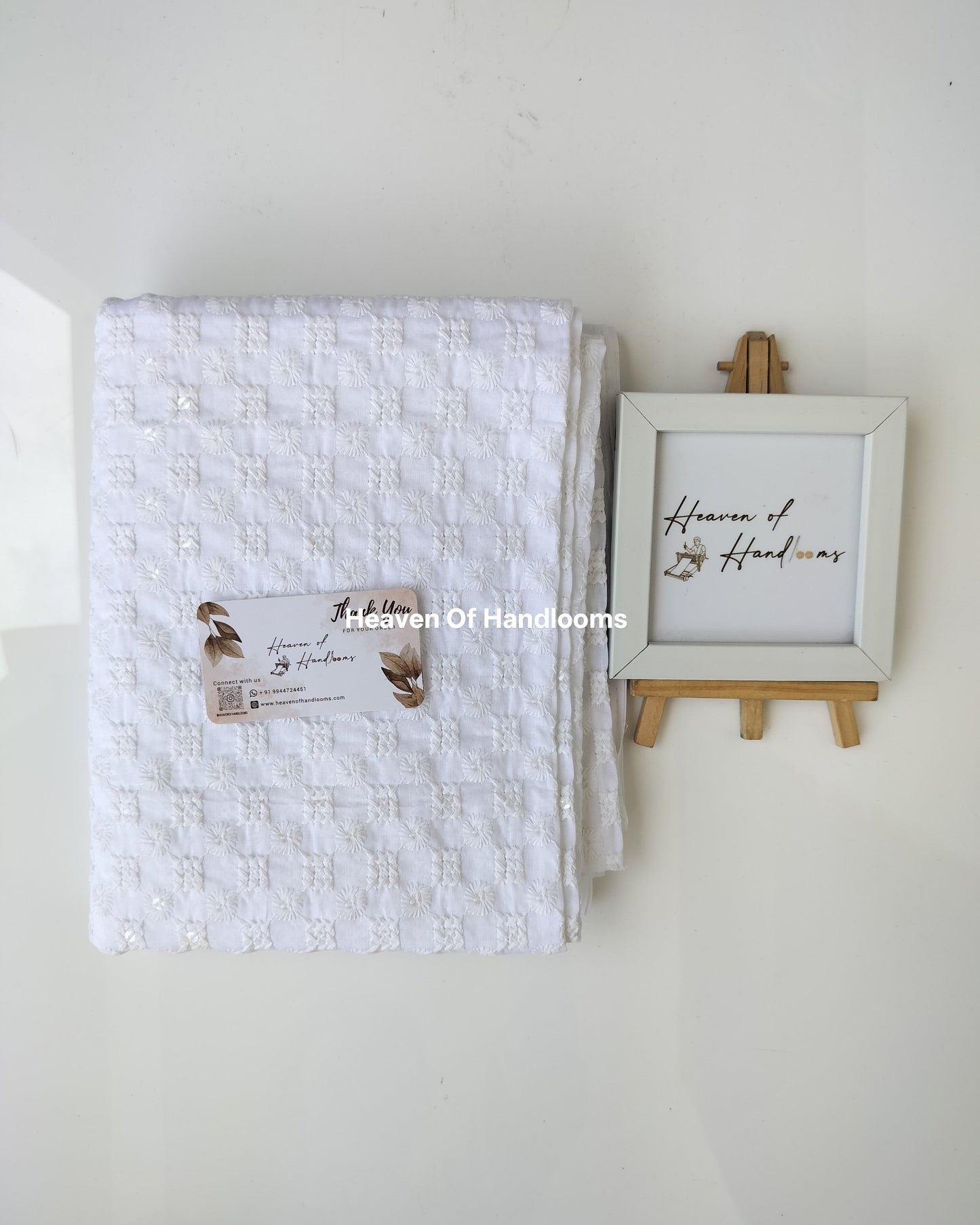 Blouse Material - White Aqaba