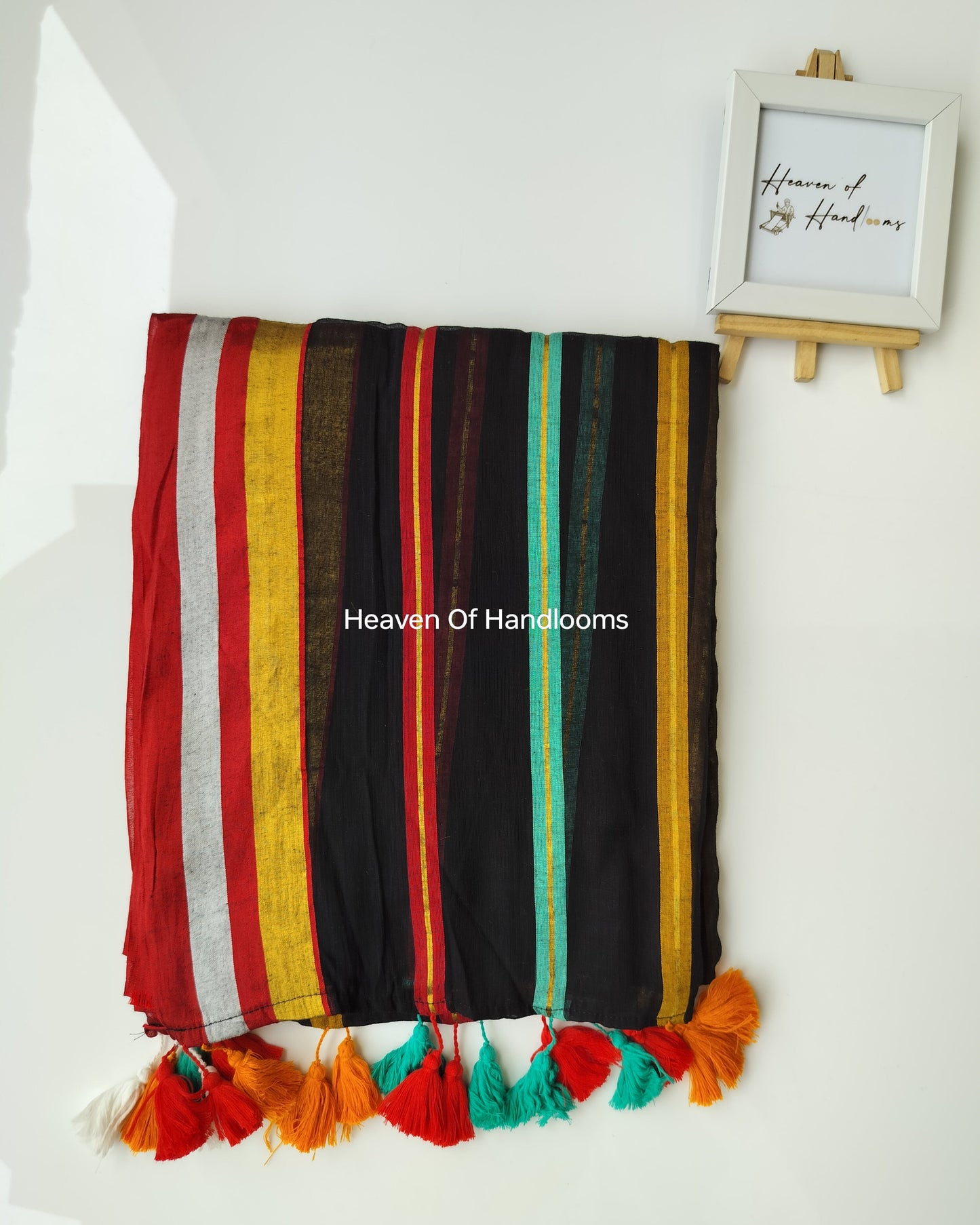 Festive Saree - Black Rainbow Zari