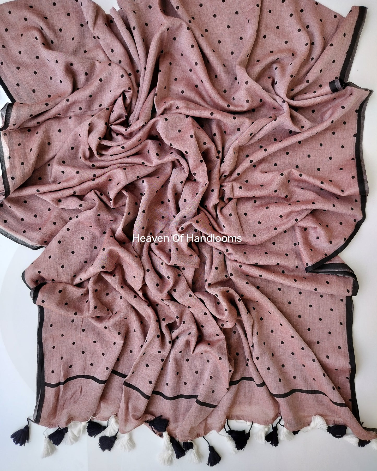 Printed Sarees - Cinnamon Polka Dot