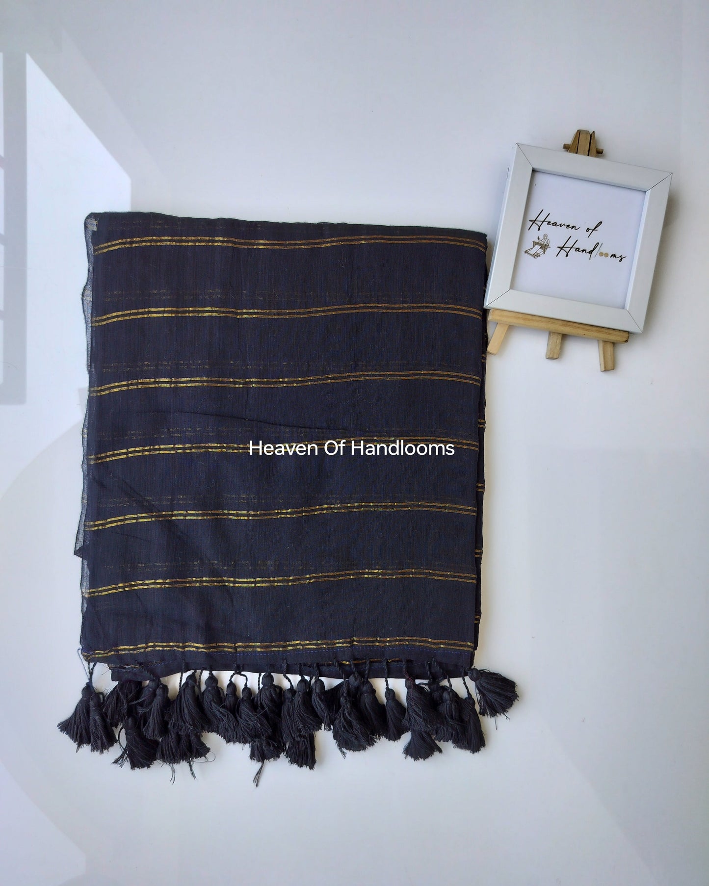 Contemporary Saree - Black with Double Zari Lines