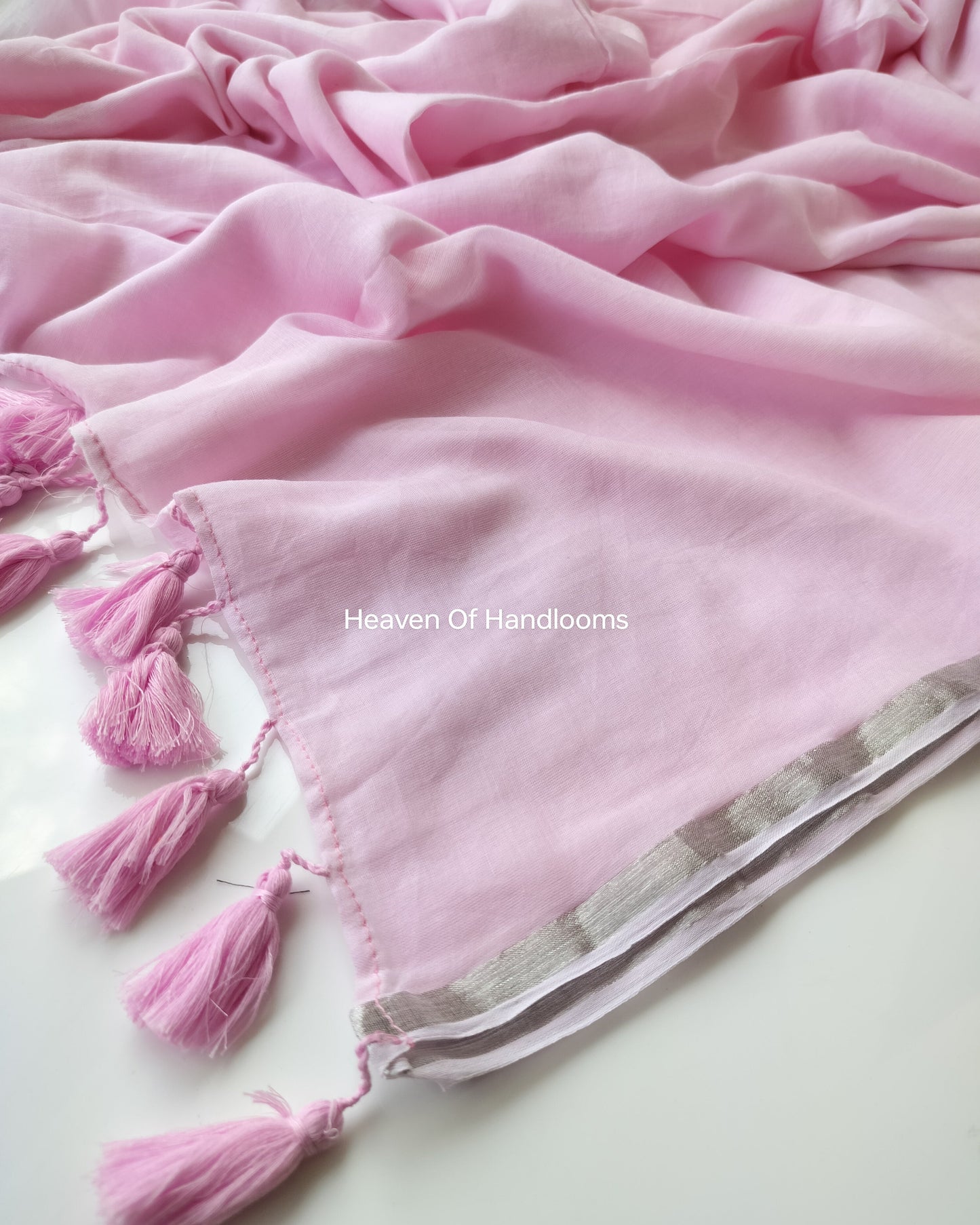 Corporate Choice - Baby Pink with Sliver Zari