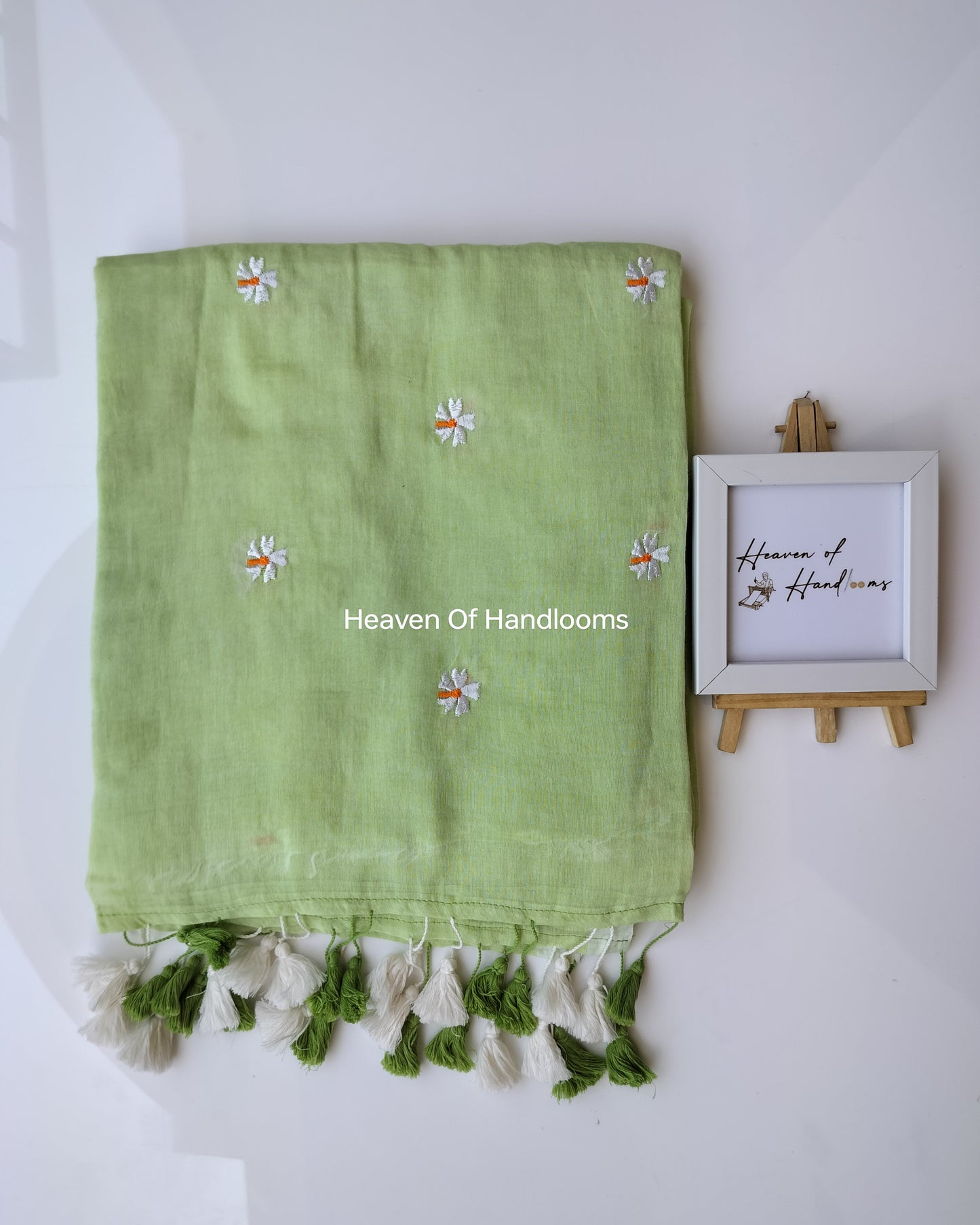 Embroidery Saree - Little Green Parijat