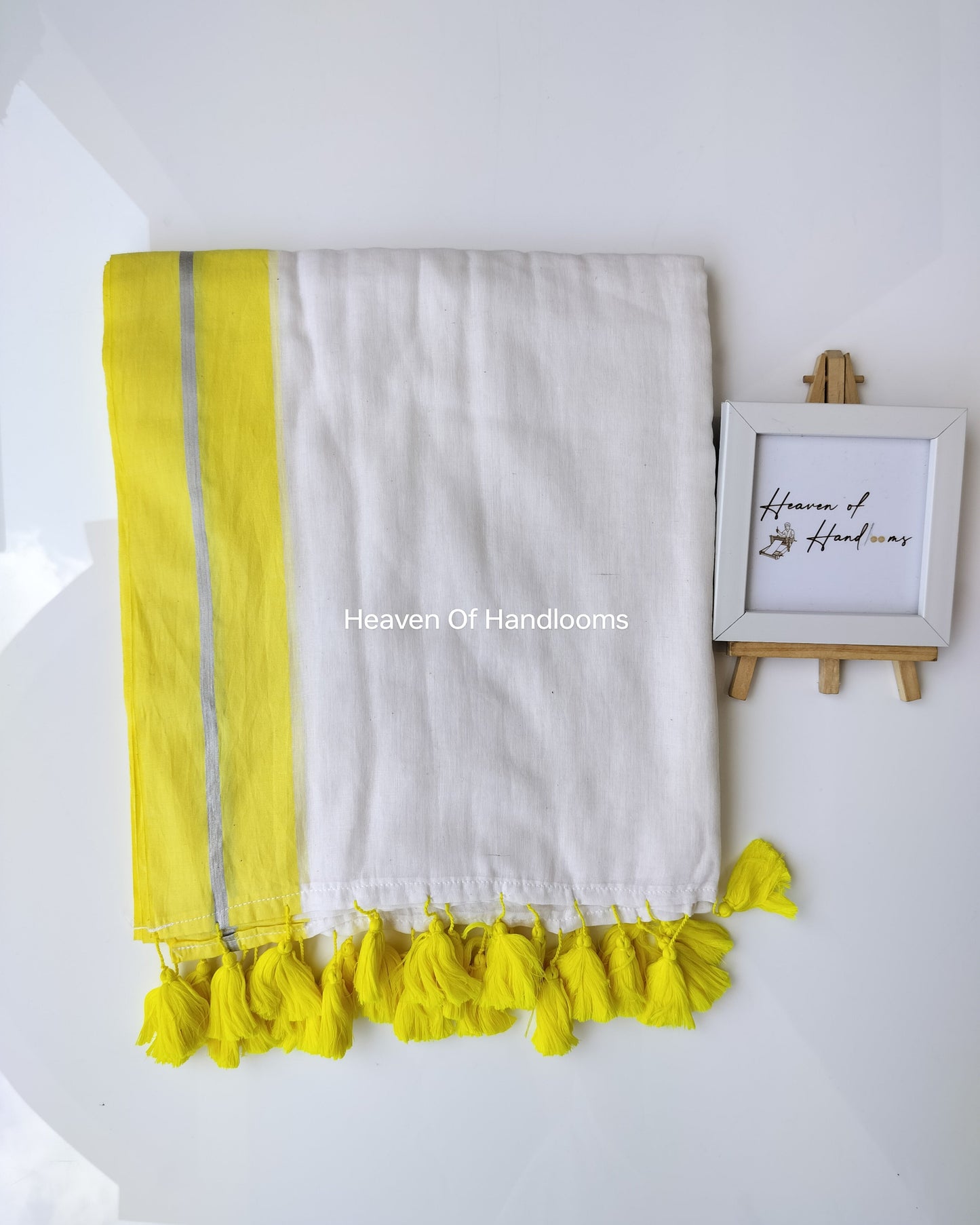Onam-Vishu Saree - Lemon Yellow Sliver Border