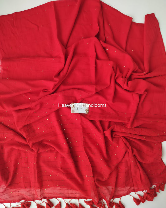 Contemporary Saree - Red Jonaki