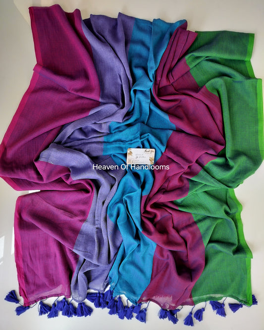 Contemporary Saree - Peacock Shaded