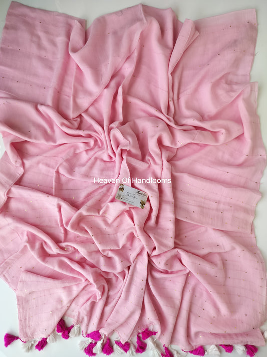 Contemporary Saree - Baby Pink Jonaki