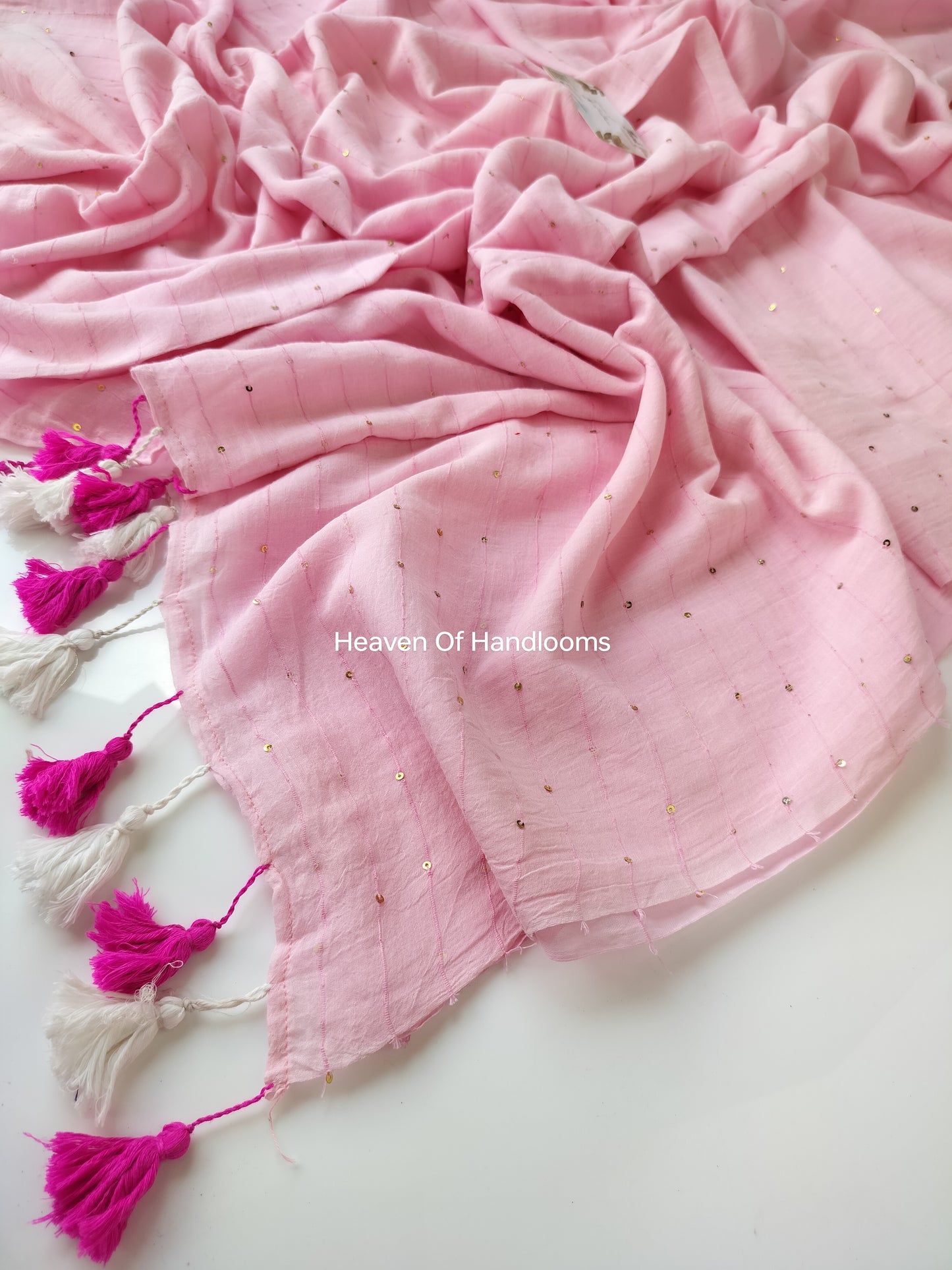Contemporary Saree - Baby Pink Jonaki