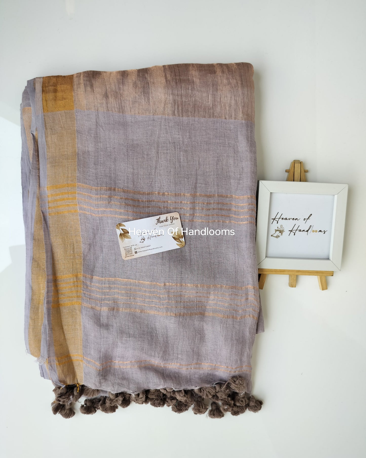 Linen by Linen - Grey Color with Copper Border