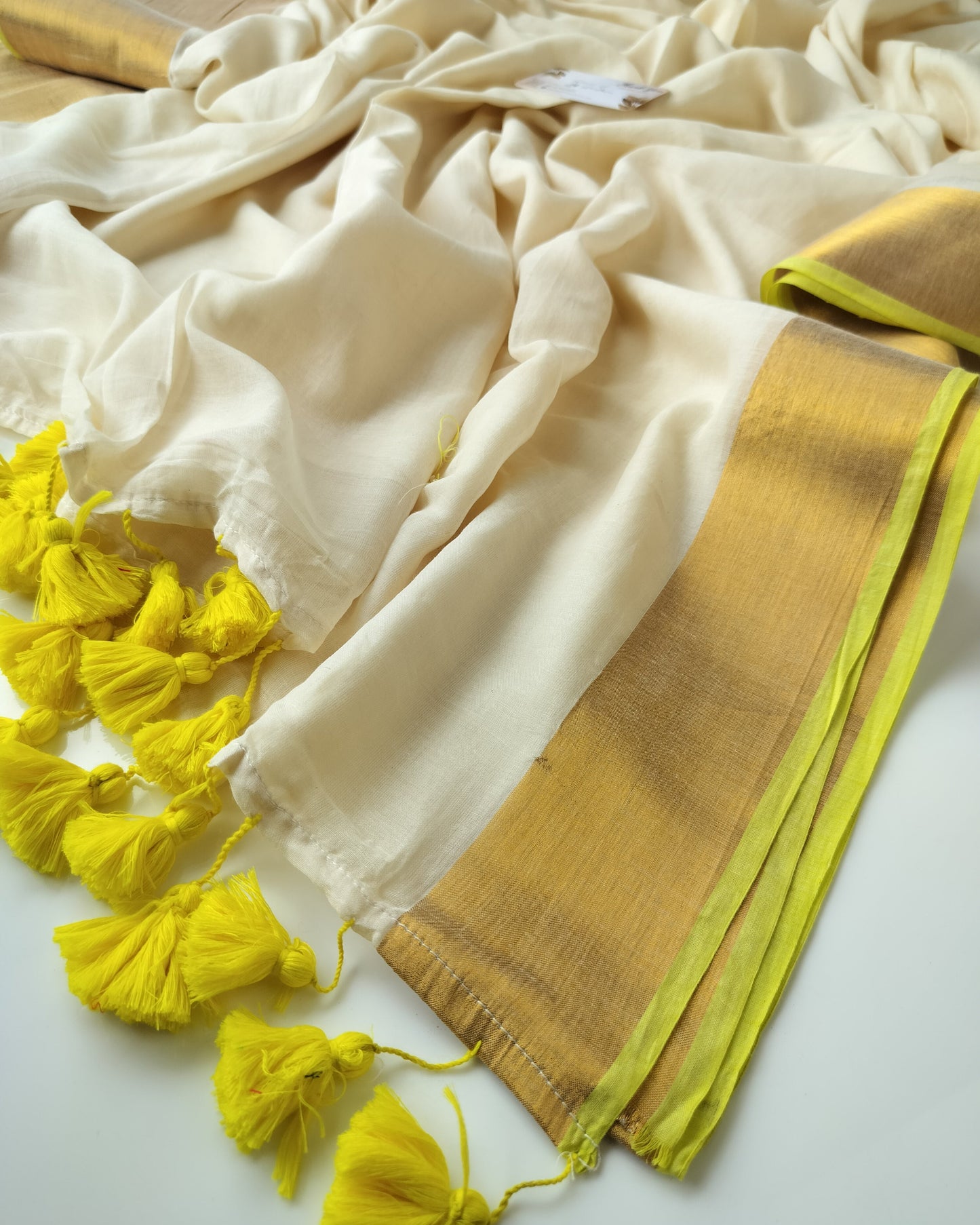 Onam-Vishu Saree - Zari Yellow Border