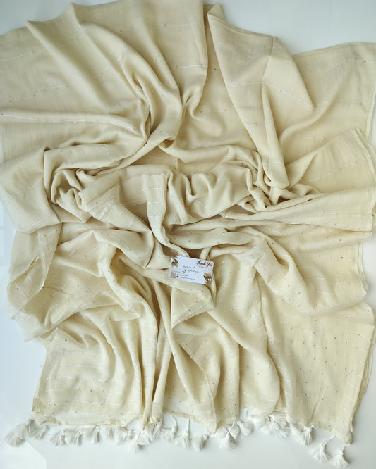 Contemporary Saree - Cream Jonaki