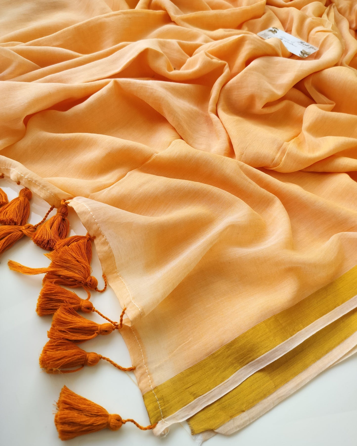 Contemporary Saree - Macaroon with Golden Border