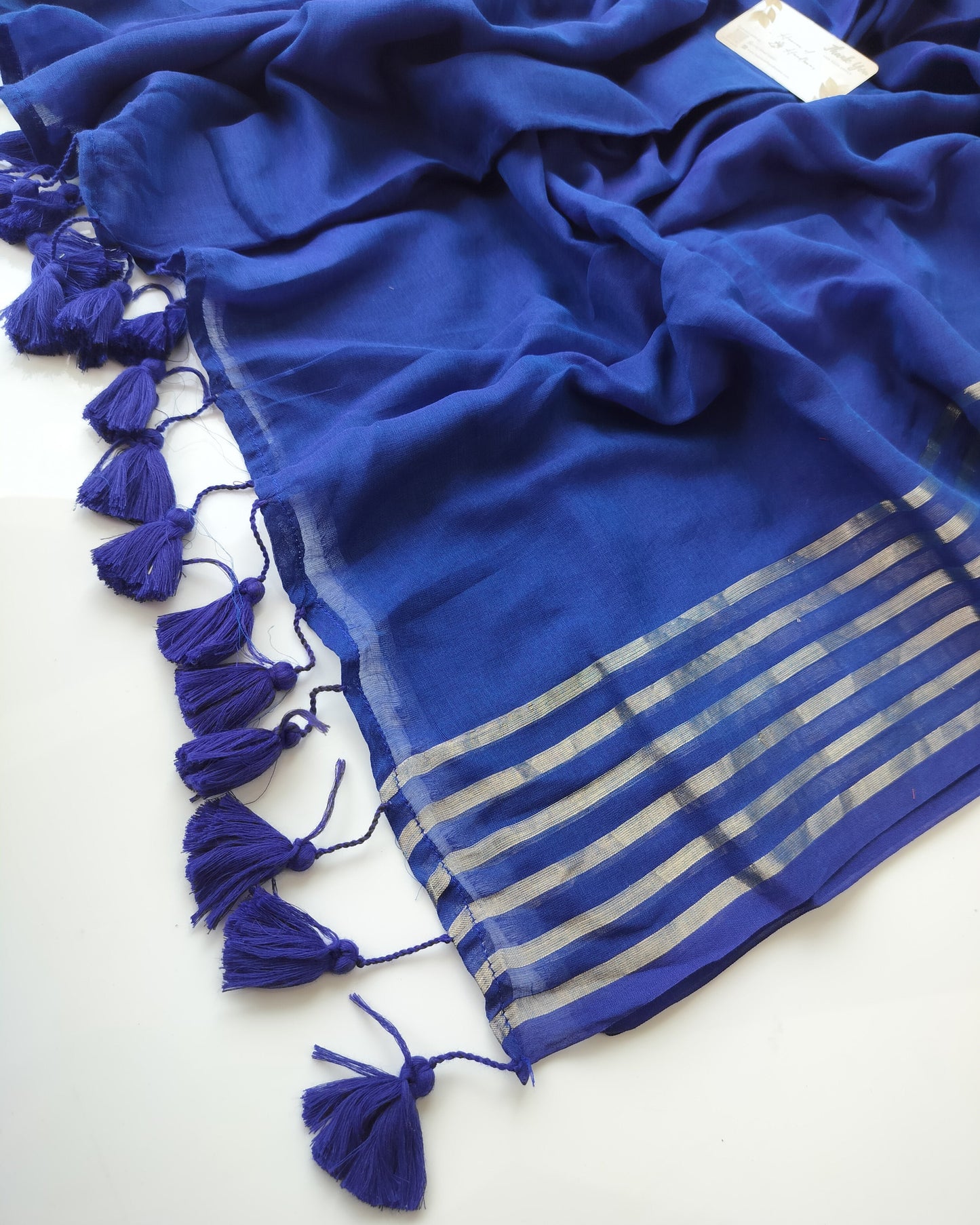 Festive Saree - Blue Pop Line Zari
