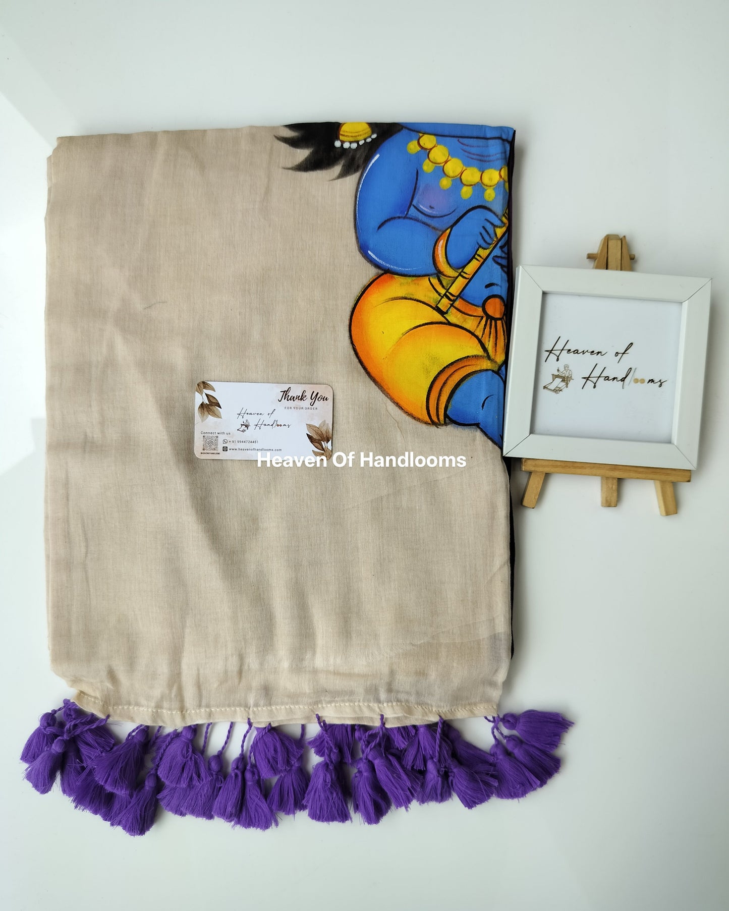Onam-Vishu Saree - Purple with Hand Paint