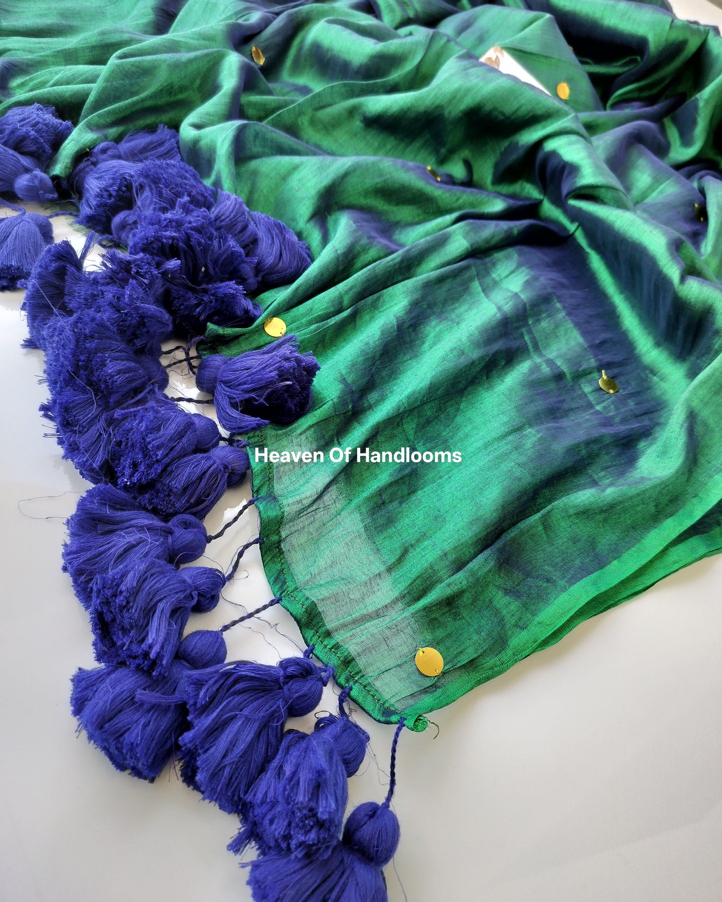 Tissue Saree - Peacock Tissue with Gini