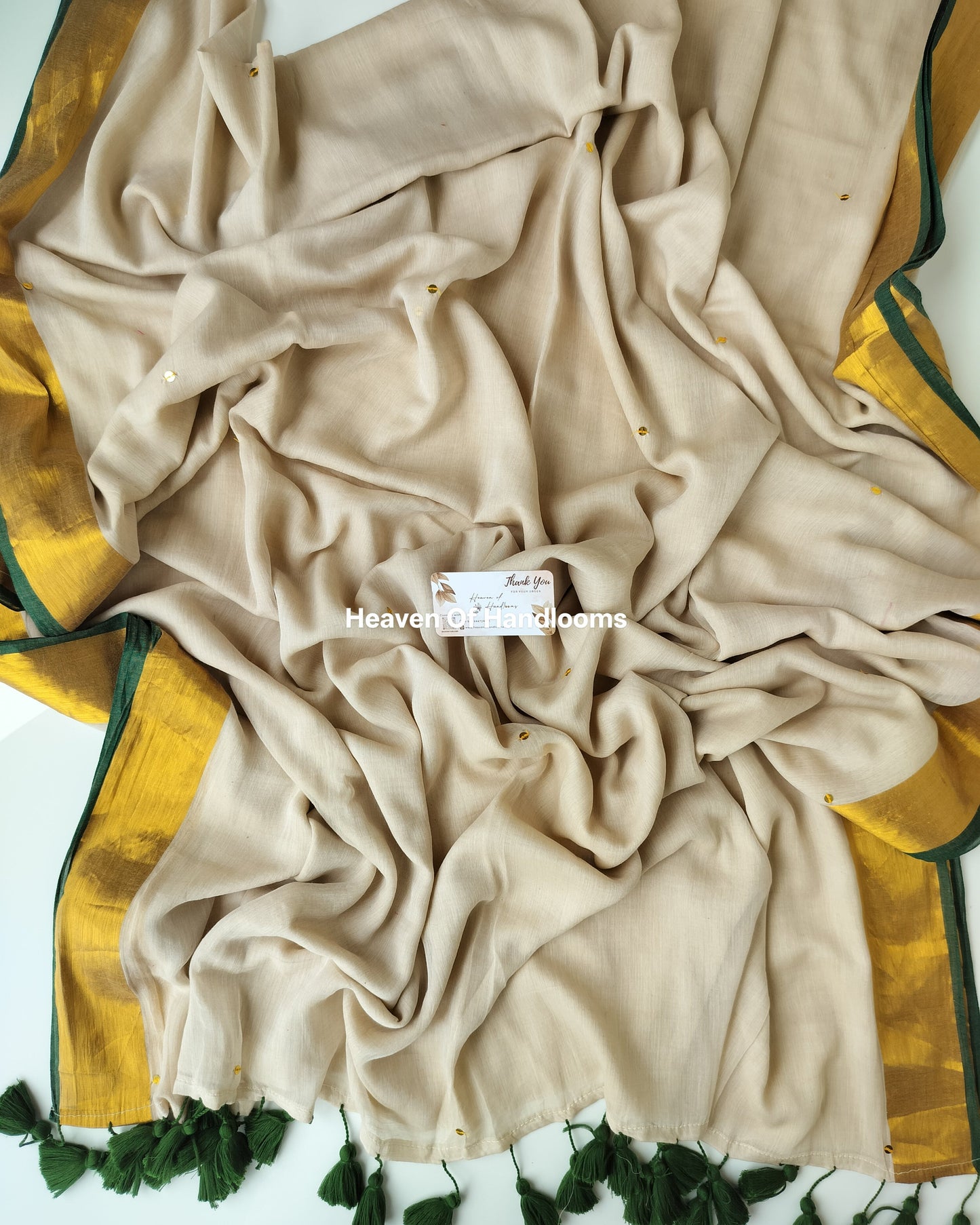 Onam-Vishu Saree - Green with Gini