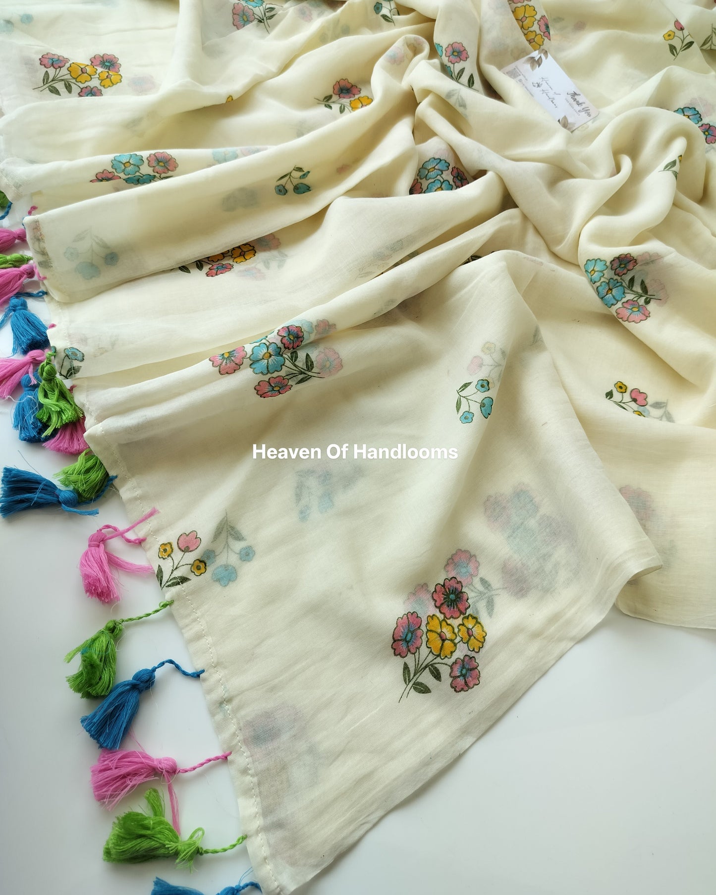 Printed Saree - Multi Color Flower