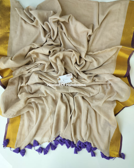 Onam-Vishu Saree - Purple Border