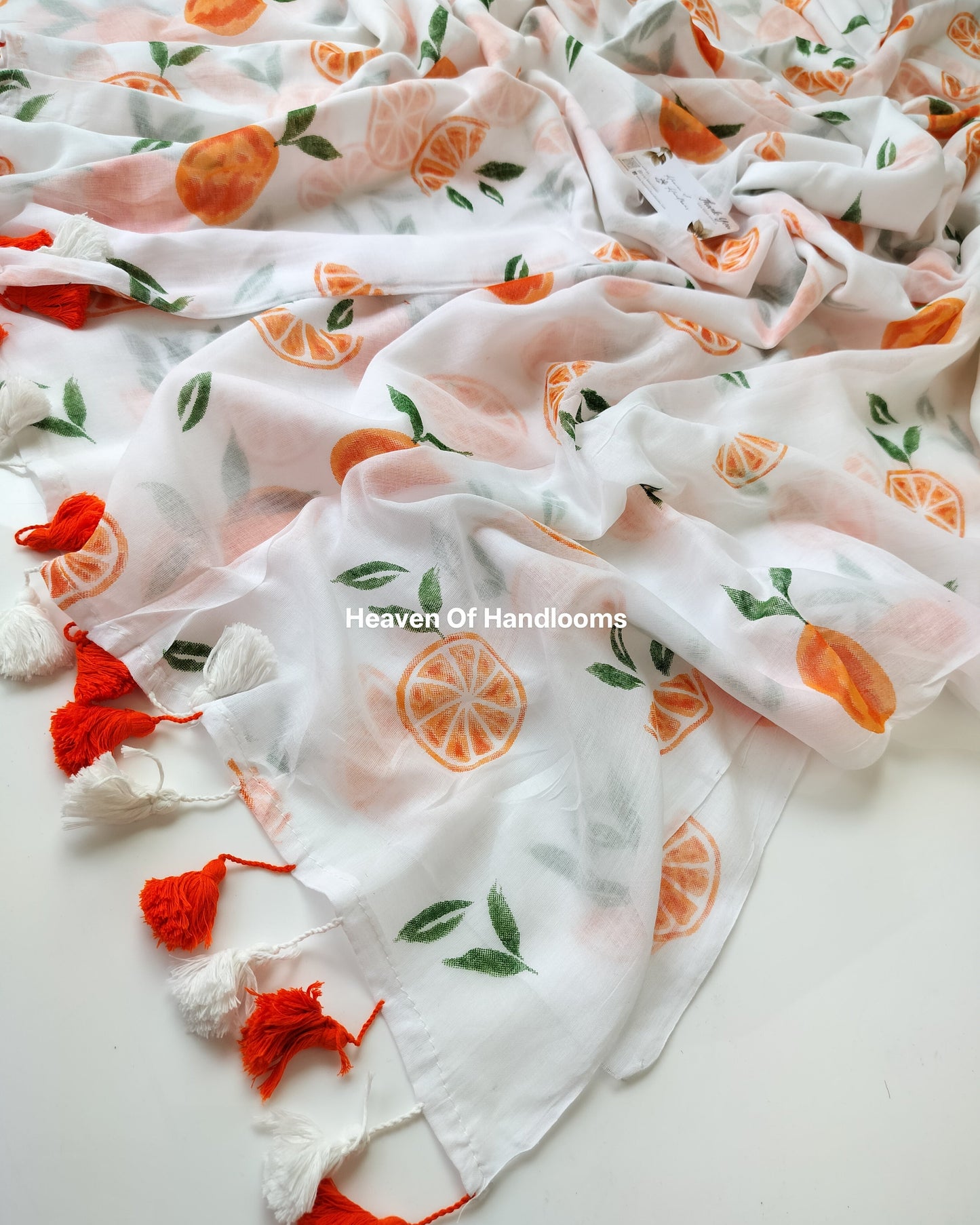 Printed Saree - Oranges
