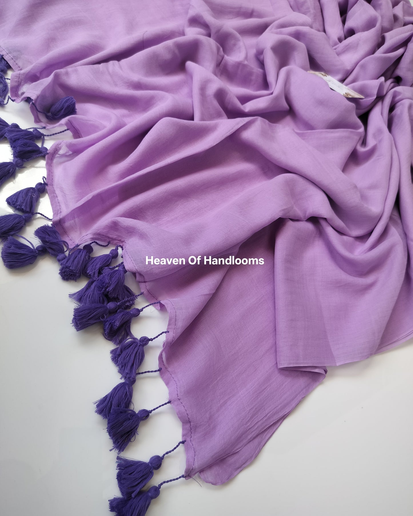 Plain Mul Saree - Lavender