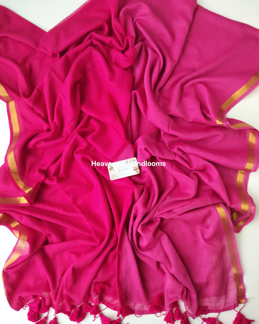 Festive Saree - Raspberry Half and Half