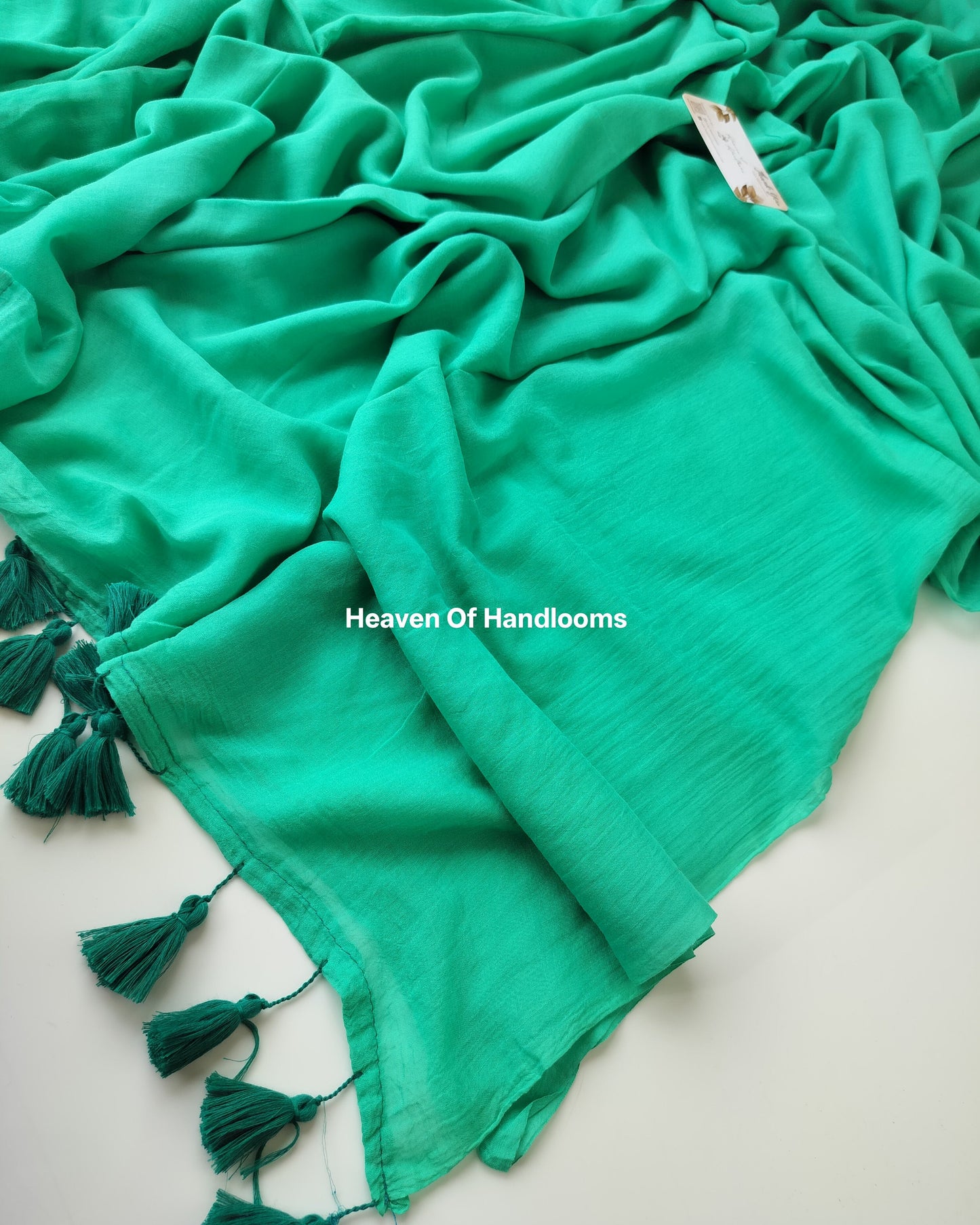 Plain Mul Saree - Seafoam Green