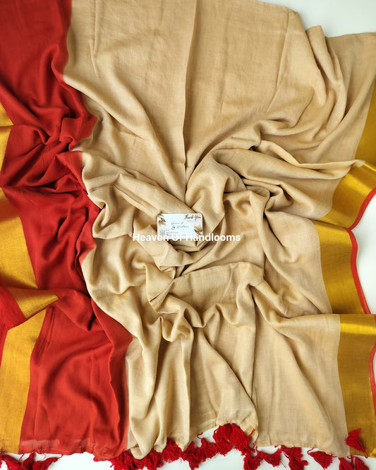 Onam-Vishu Saree - Red Tie dye