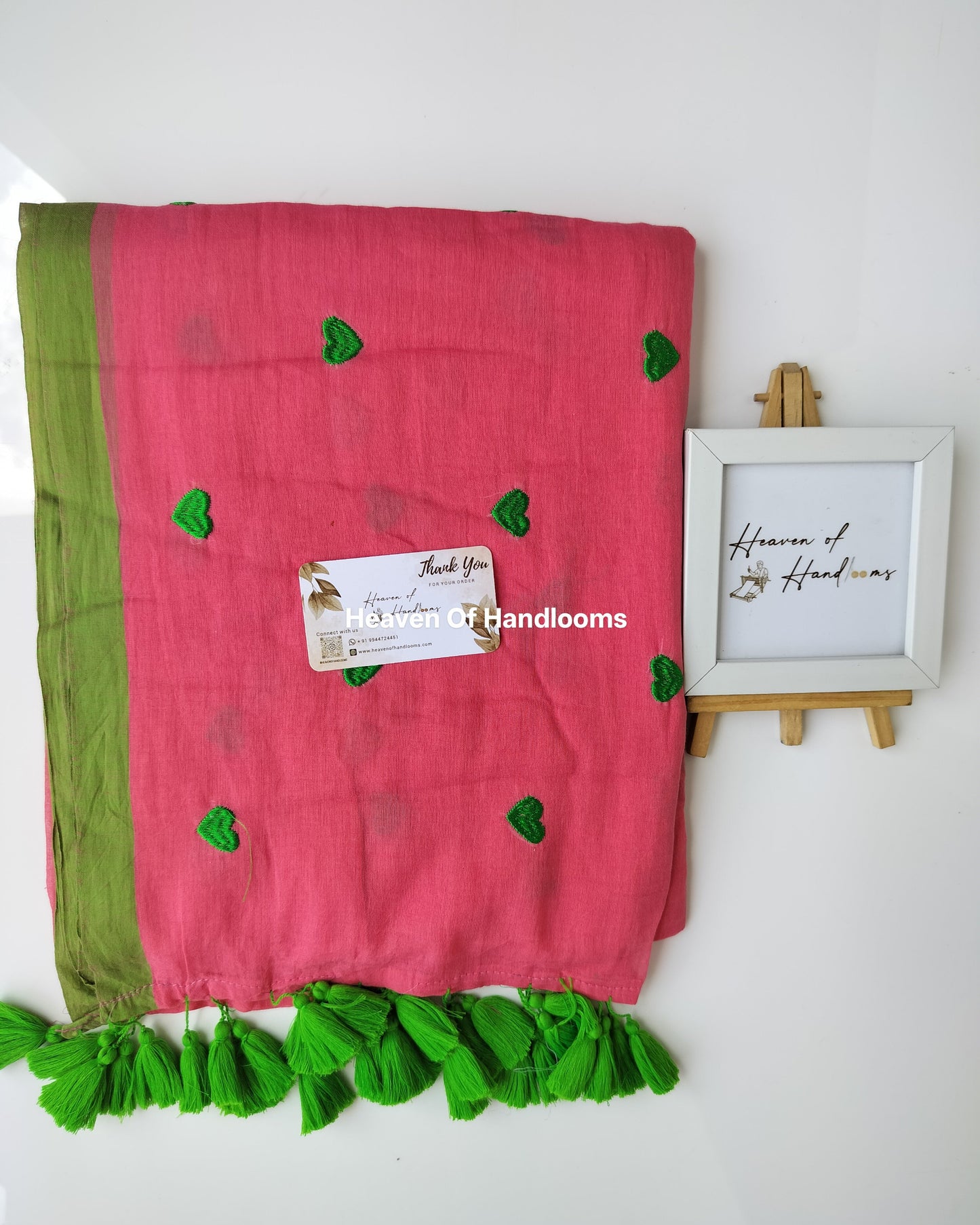 Embroidery Saree - Raspberry Heart