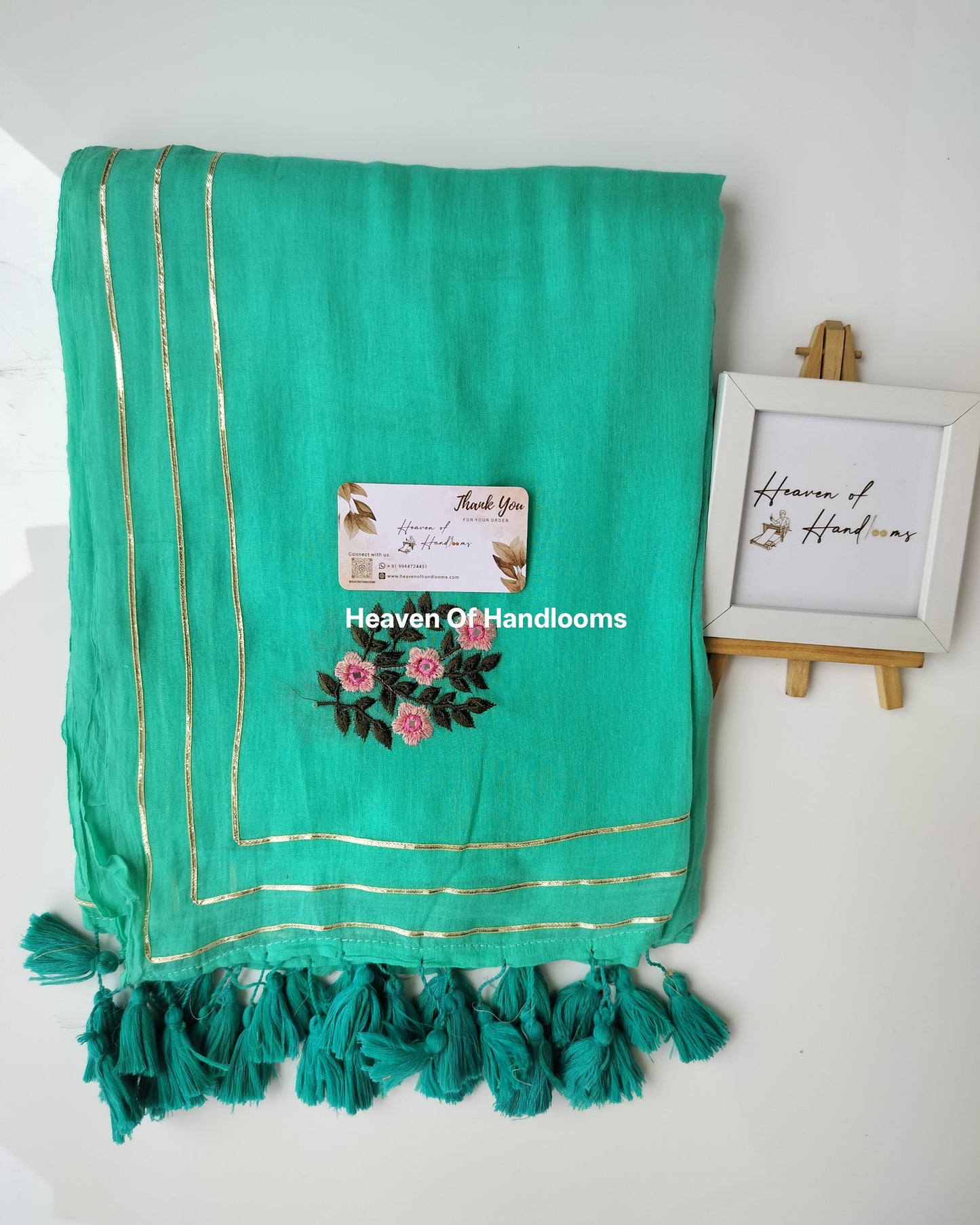 Festive Saree - Designer Teal Floral