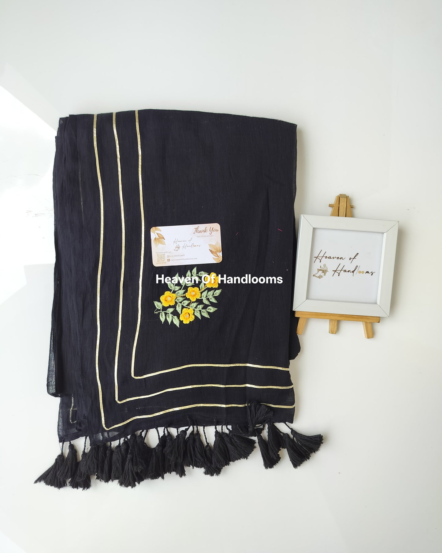 Festive Saree - Designer Black Floral