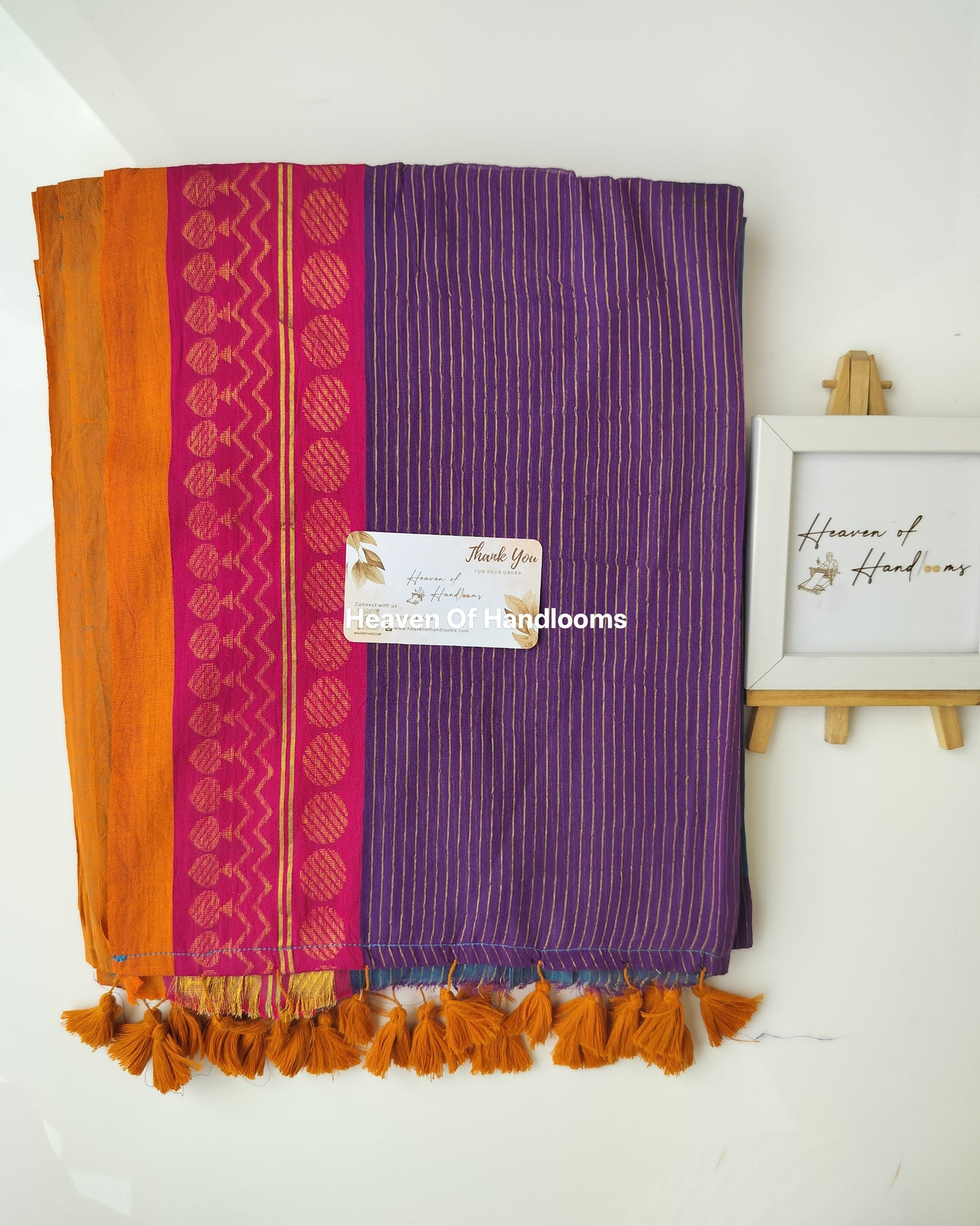 Festive Saree - Multi Stripe with Spade Border