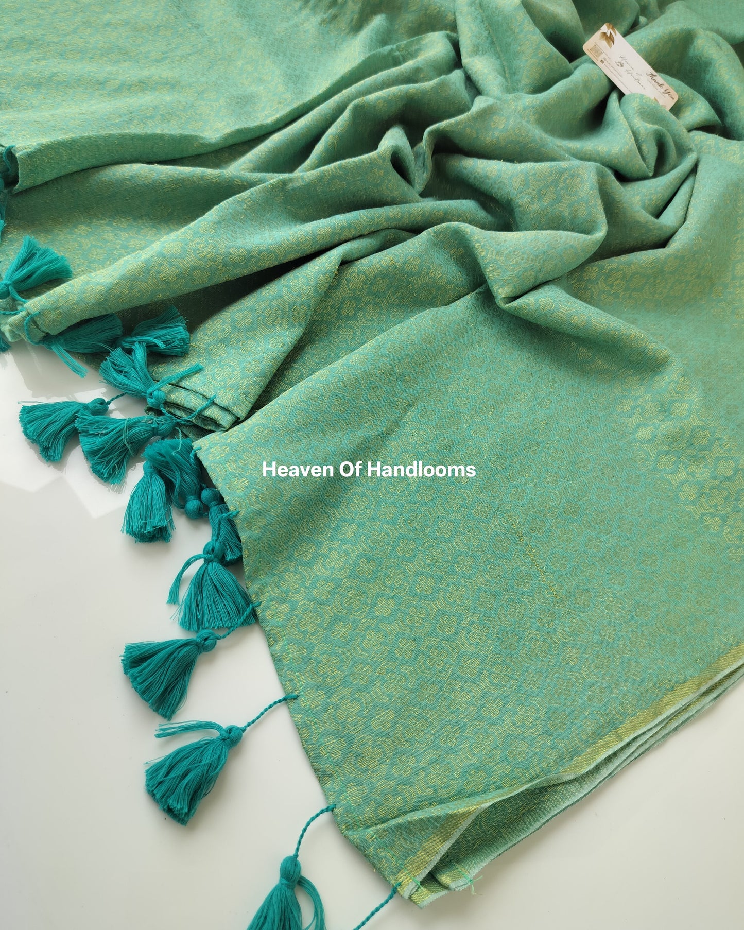 Festive Saree - Teal Blue Jacquard Zari