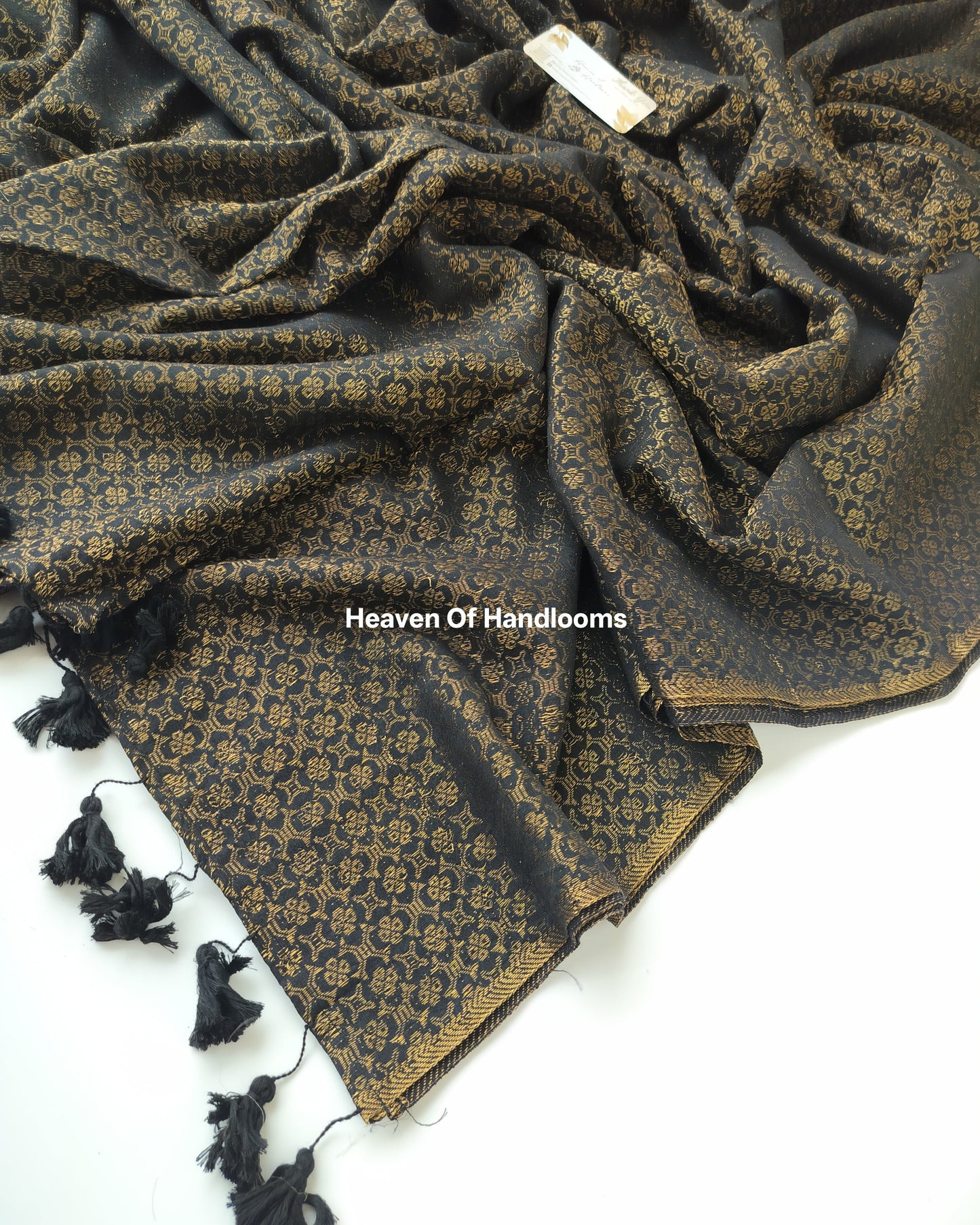 Festive Saree - Black Jacquard Zari