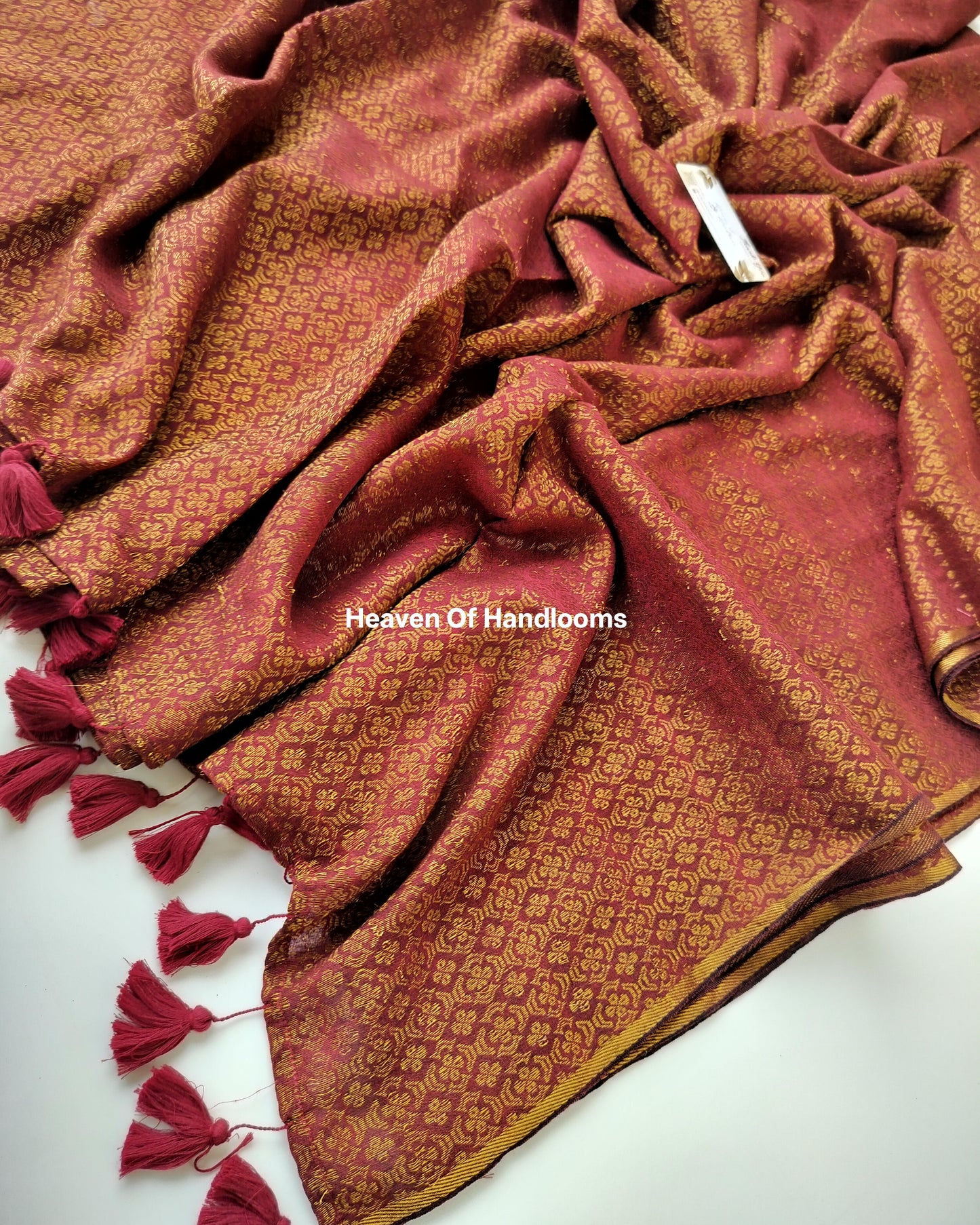 Festive Saree - Vintage Maroon Jacquard Zari