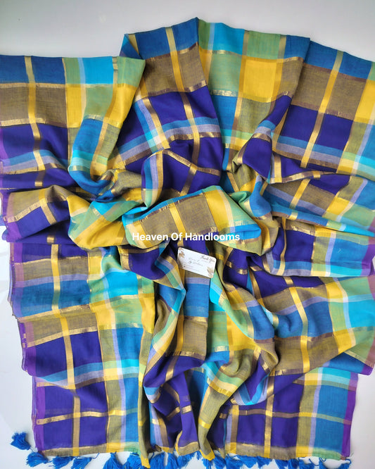 Festive Saree - Blue Kattam