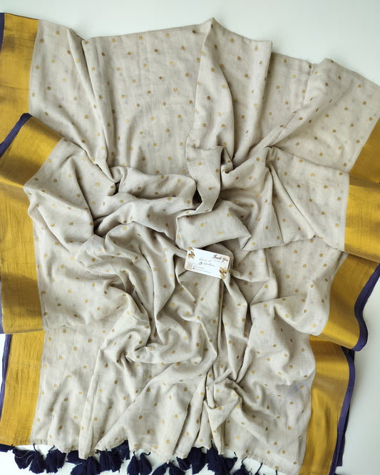 Onam-Vishu Saree - Polka Print