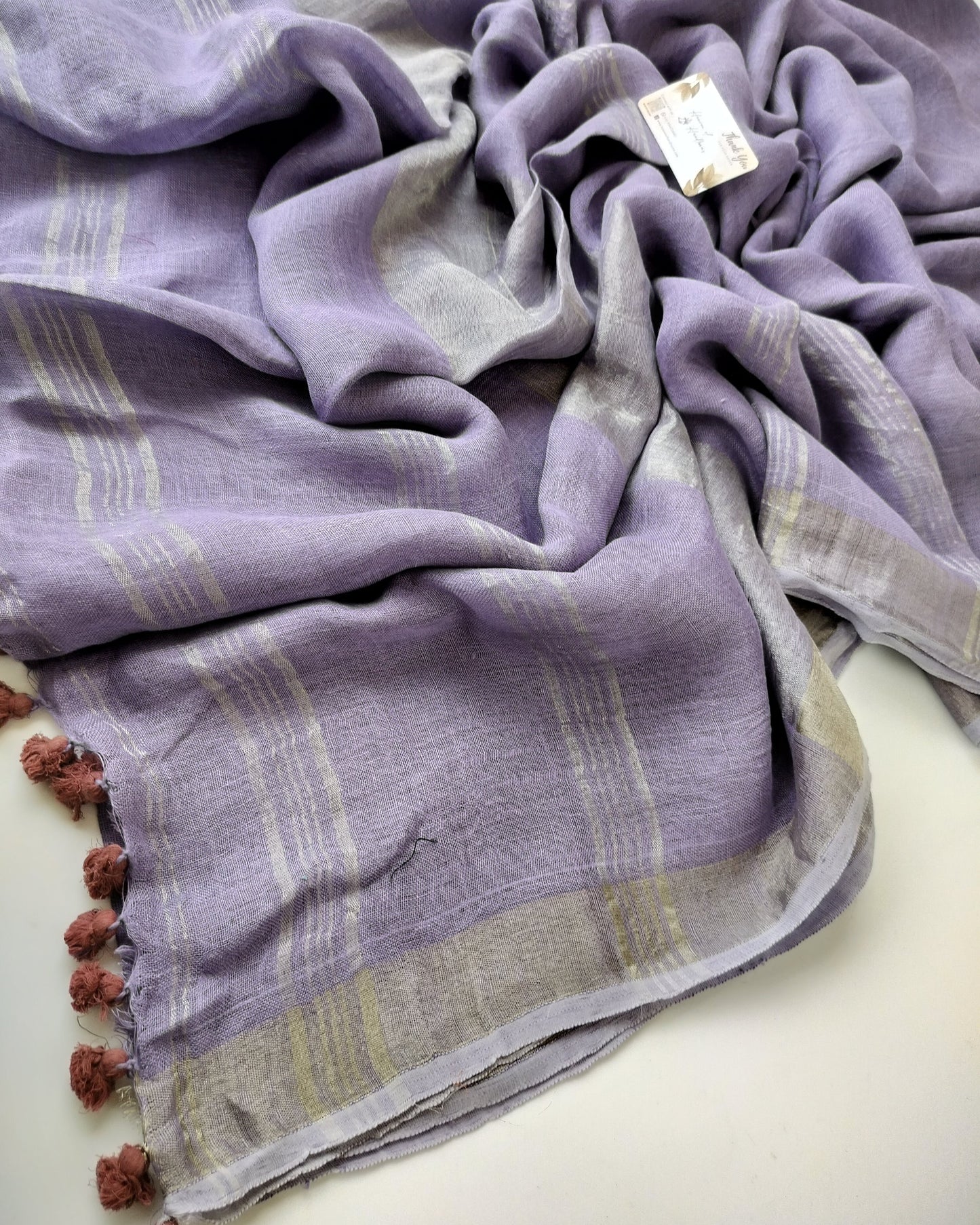 Linen by Linen - Lilac Linen with Silver Border