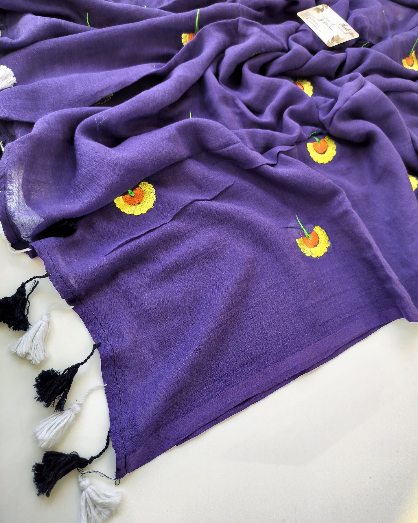 Embroidery Saree - Violet