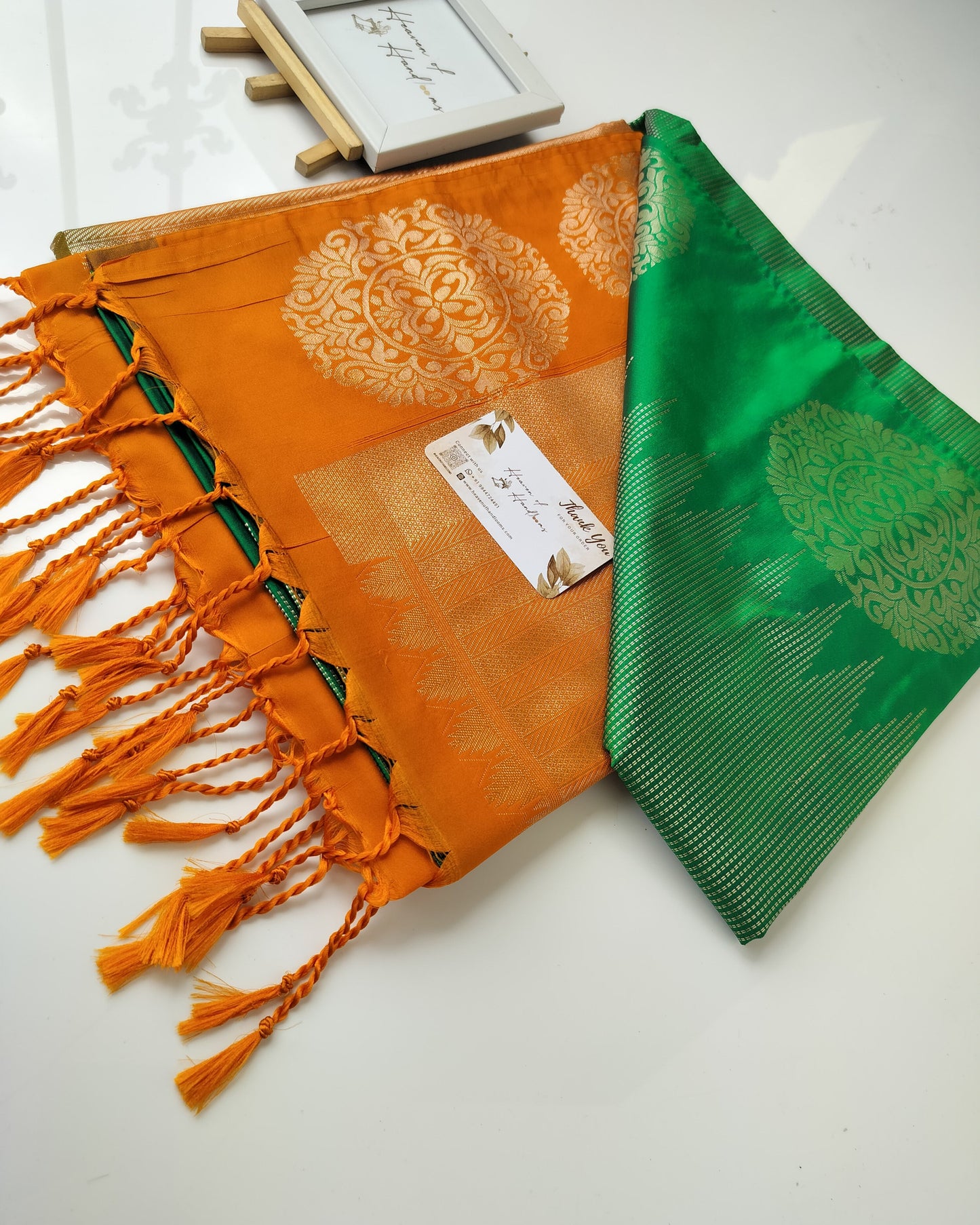 Vegan Silk Saree - Green Vairaoosi