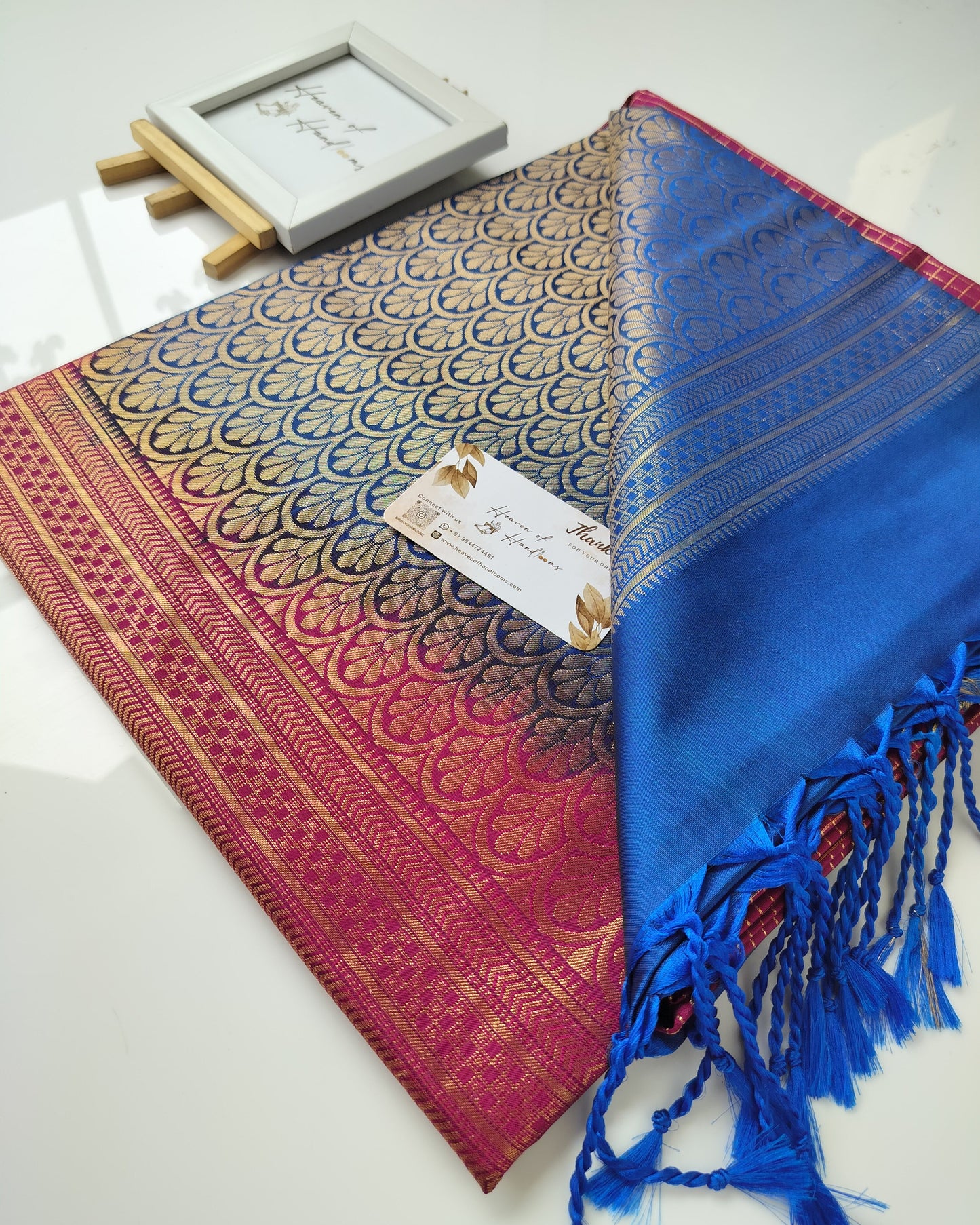 Vegan Silk Saree - Magenta Pink Podi Kattam