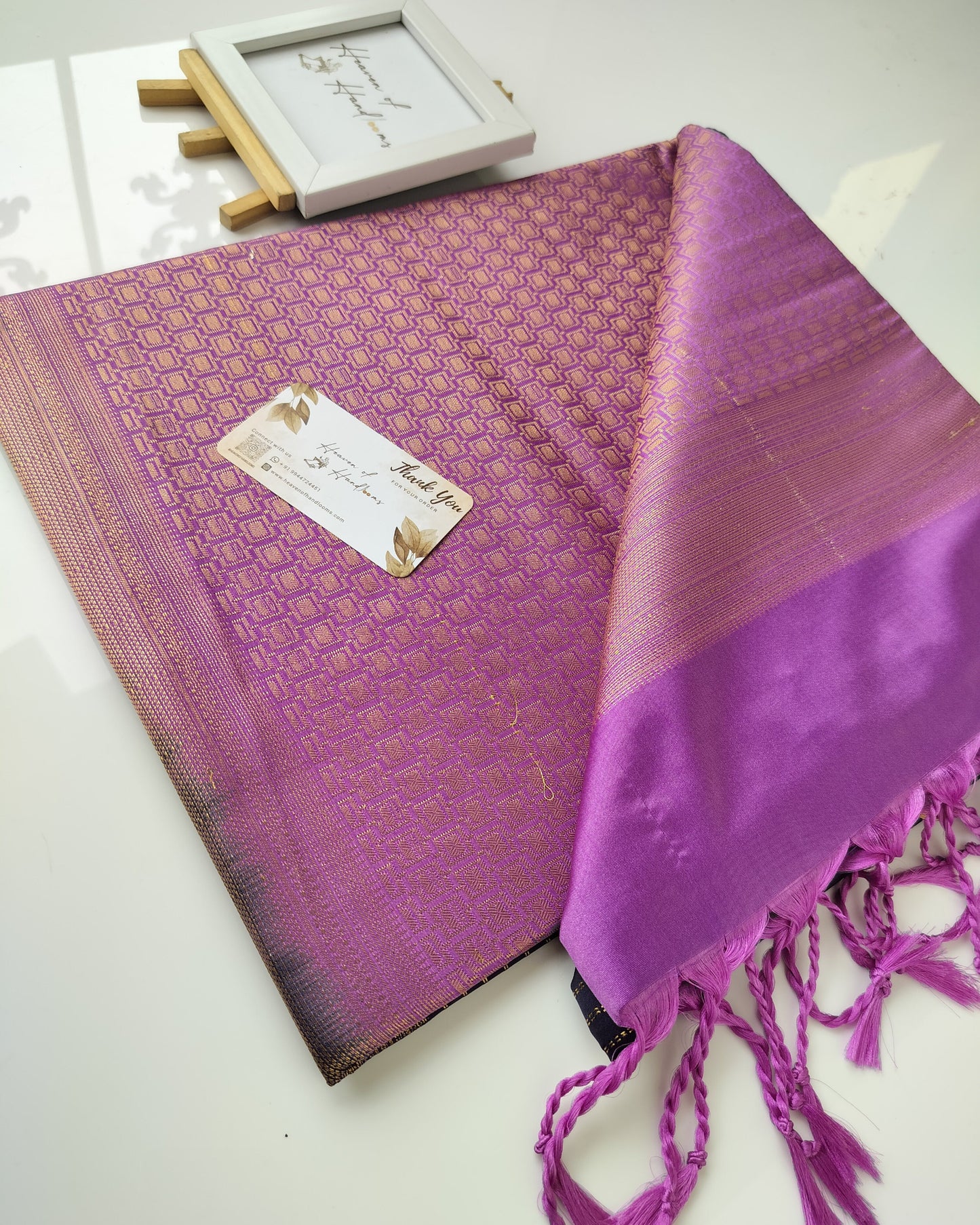 Vegan Silk Saree - Purple Vairaoosi