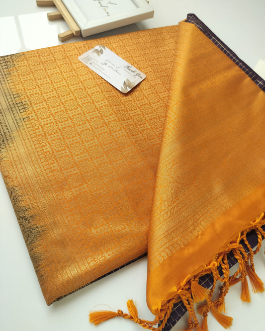 Vegan Silk Saree - Terracotta Ikkat