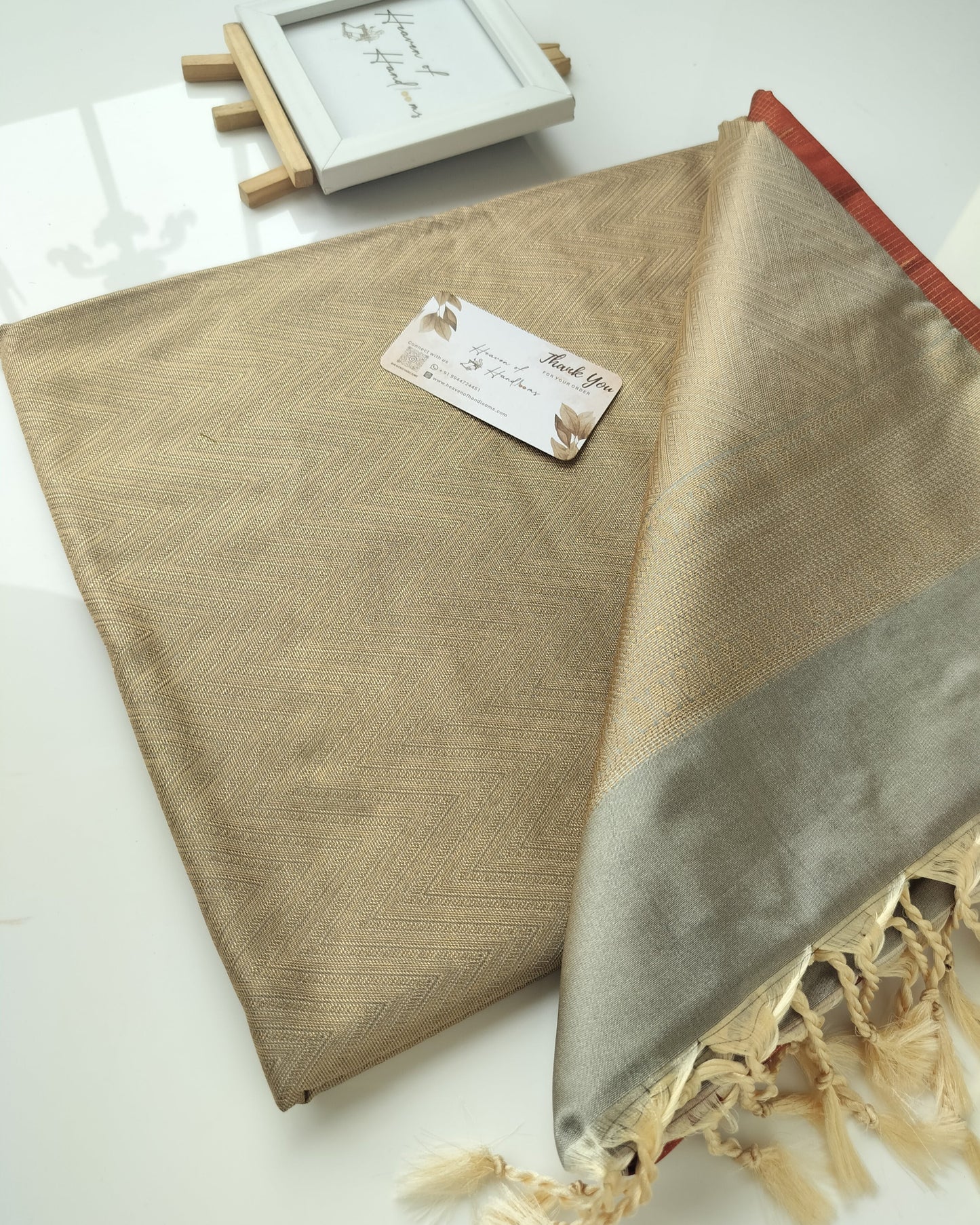 Vegan Silk Saree - Coffee Brown