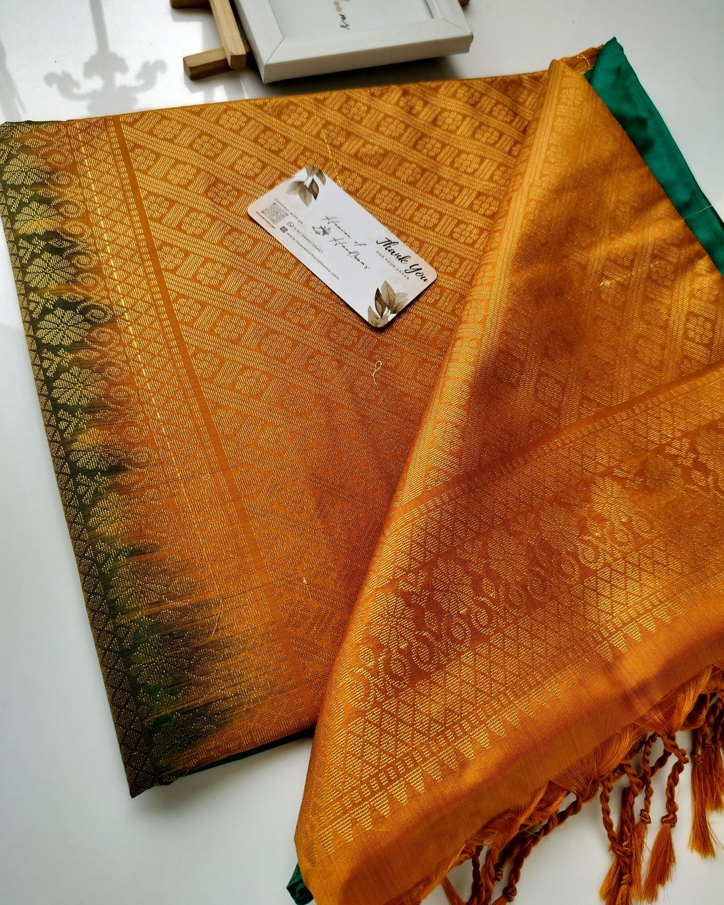Vegan Silk Saree - Jungle Green