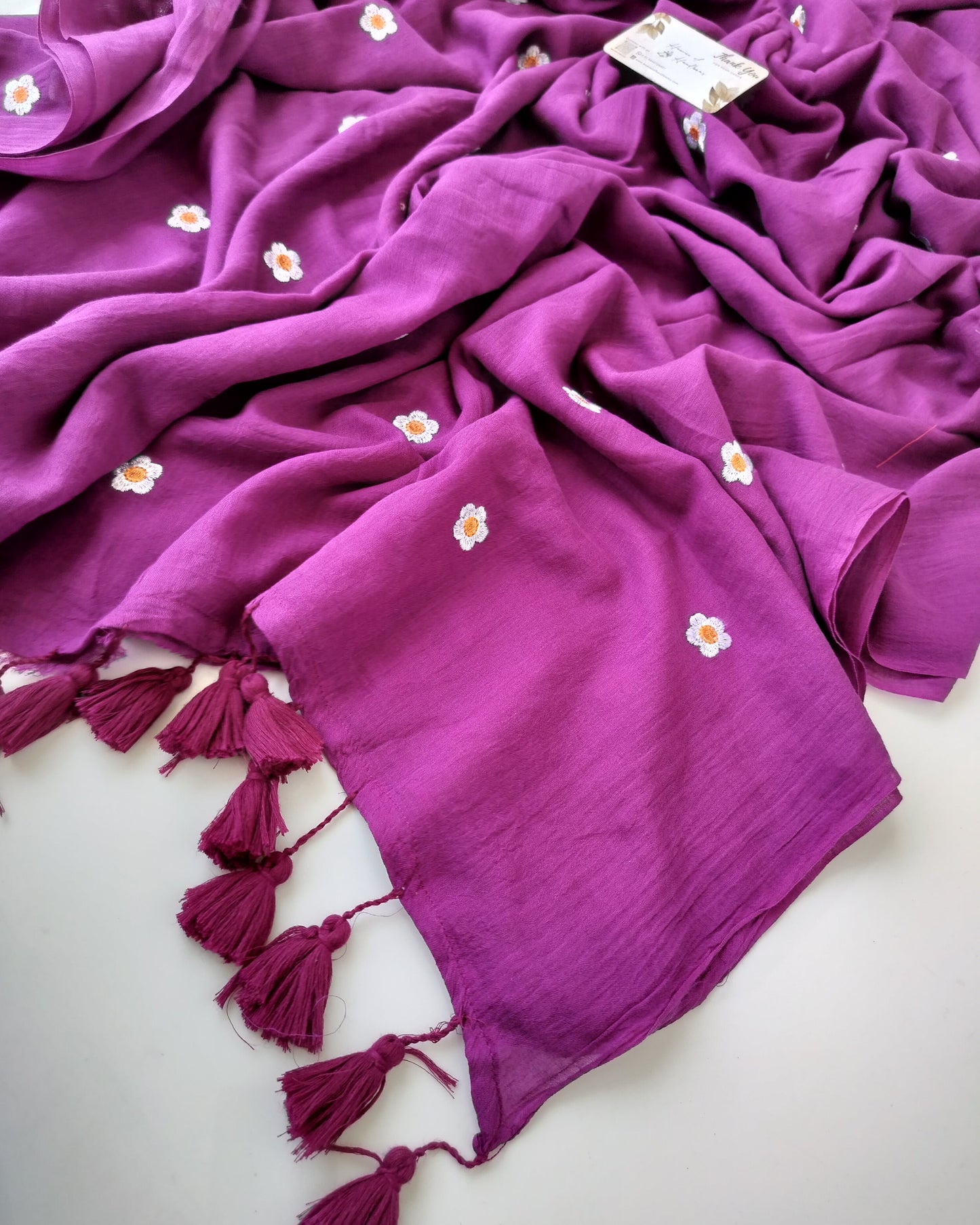 Embroidery Saree - Violet Blossom