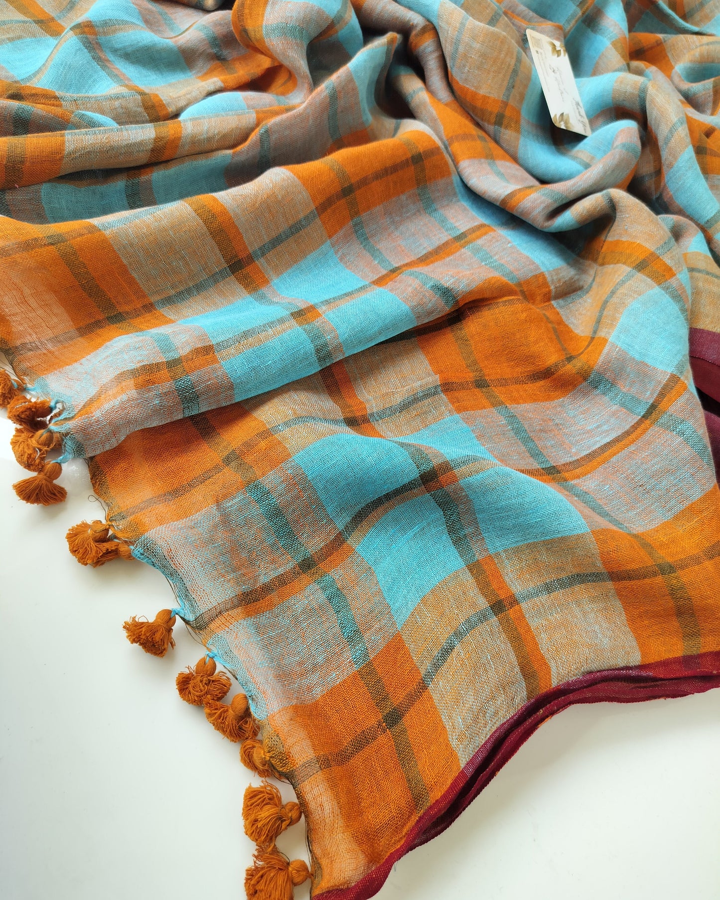 Linen by Linen - Orange Sky Checked