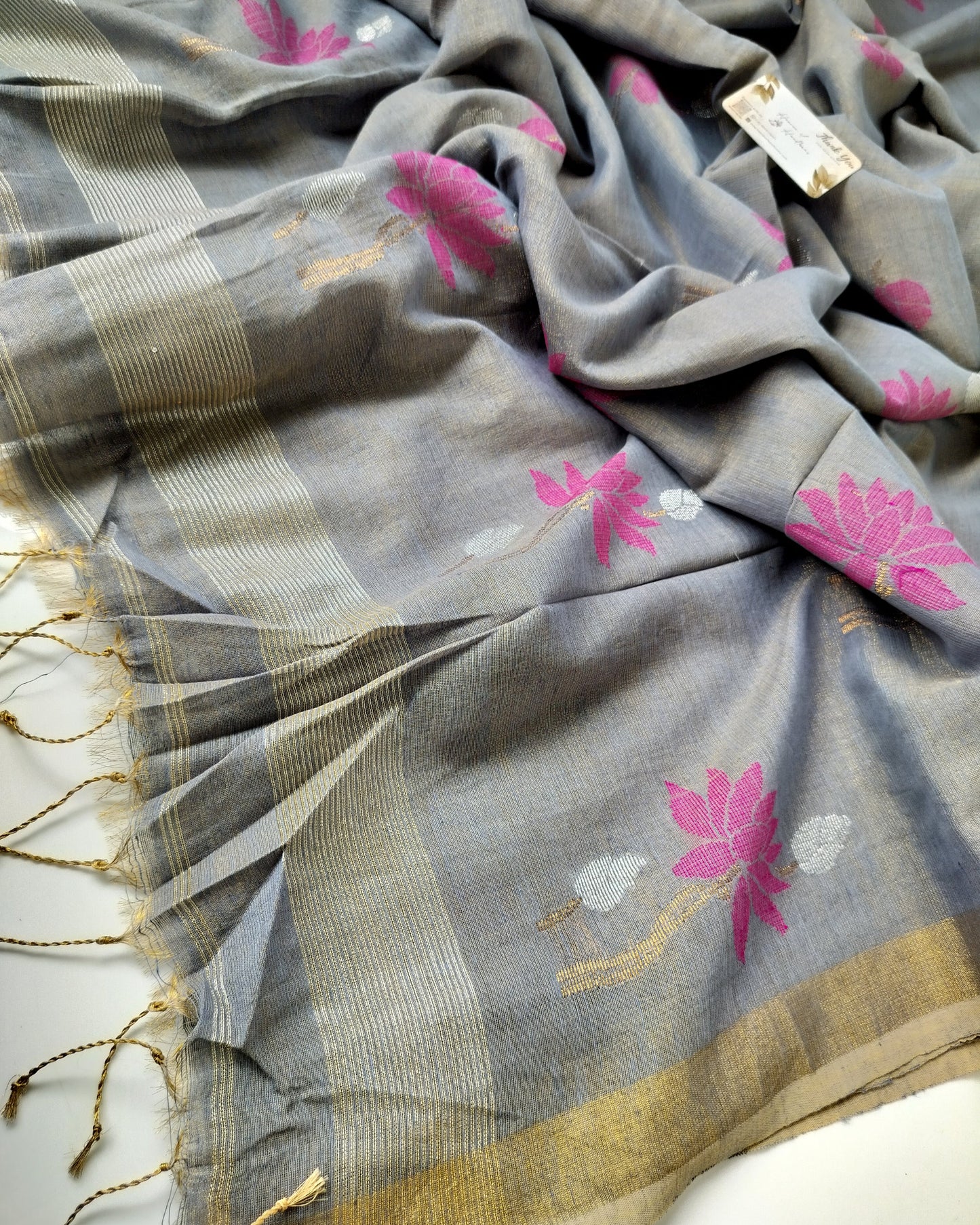 Linen by Linen - Grey Linen Jamdani