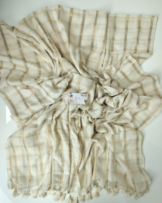 Onam-Vishu Saree - Off White Golden Kattam