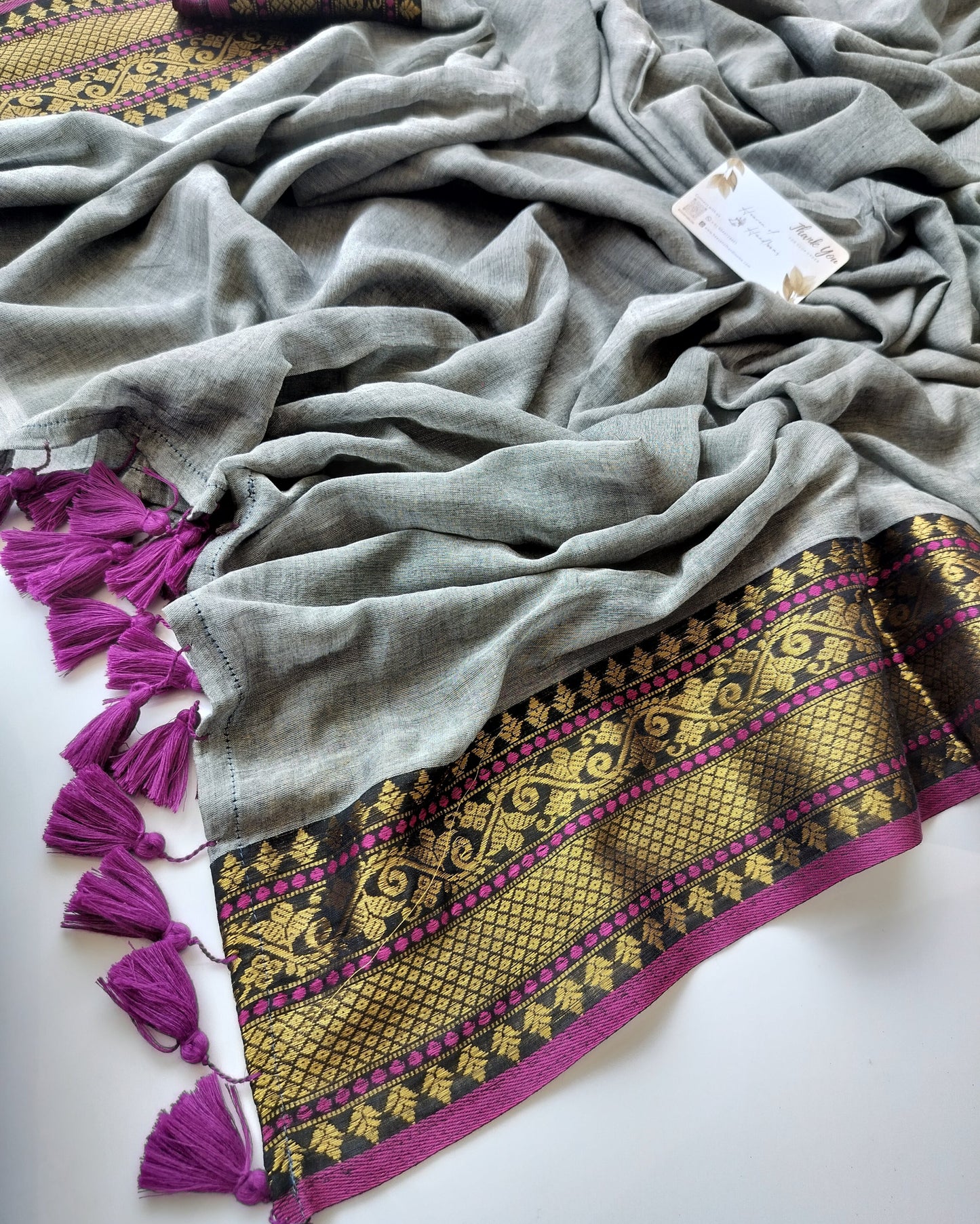 Festive Saree - Grey Kanchi