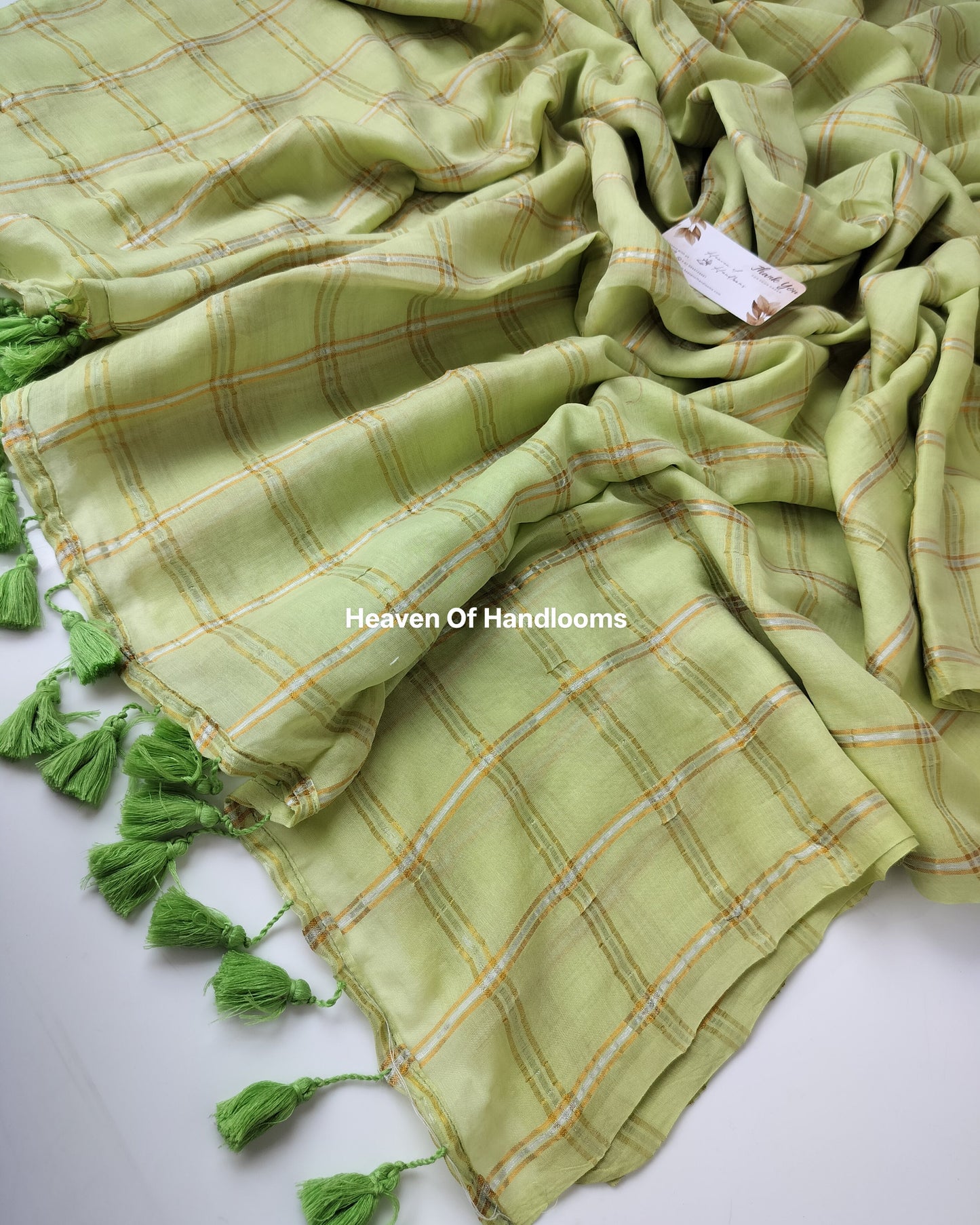 Festive Saree - Pista Check